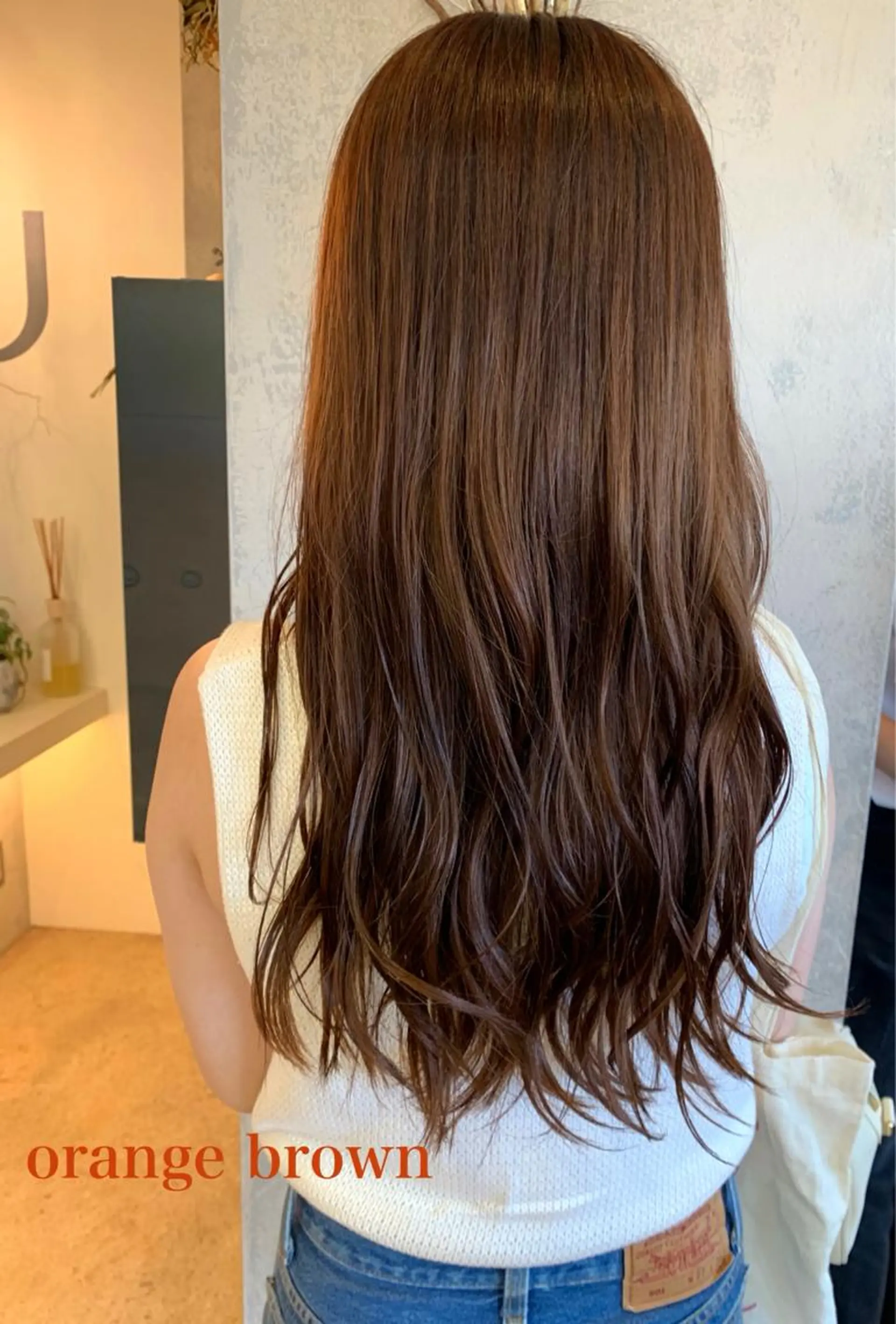 カラー ブラウンカラー オレンジ オレンジブラウン ヘアカラー トリートメント 田中 紫苑のヘアスタイル