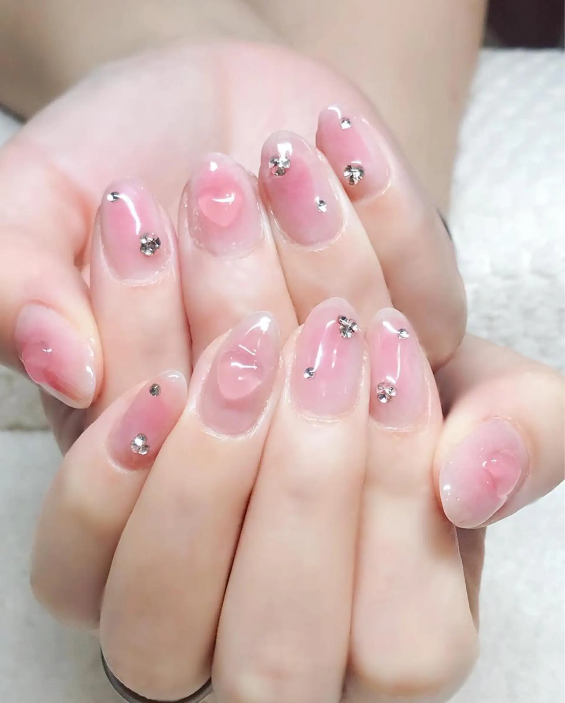 ネイル チークネイル ジェルネイル キラキラネイル 韓国ネイル ピンク Nyanco Nailのネイルデザイン