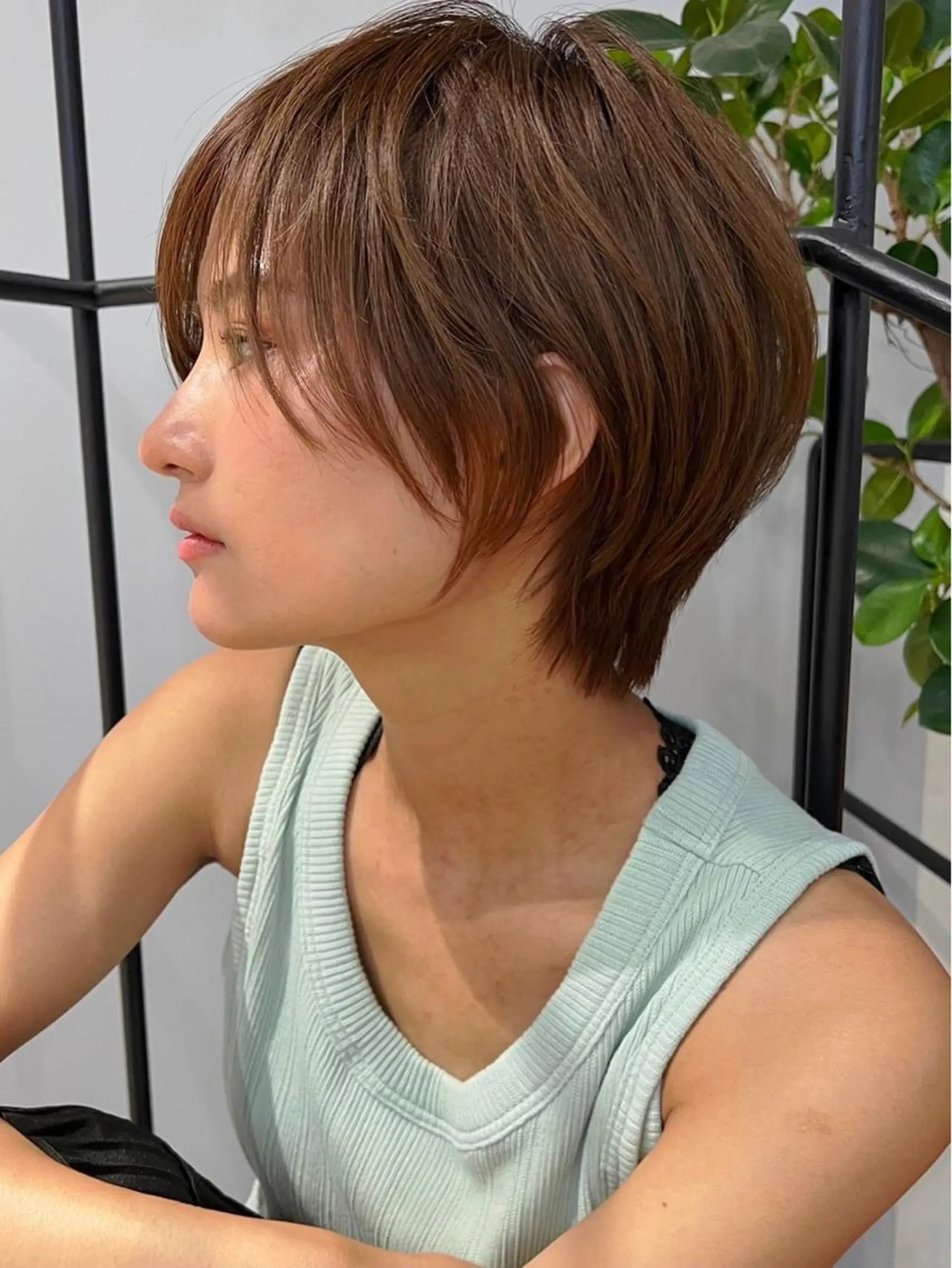 ショート カラー ショートボブ バレイヤージュ ブリーチ ケアブリーチ ダブルカラー 横浜　店長 橋場優のヘアスタイル