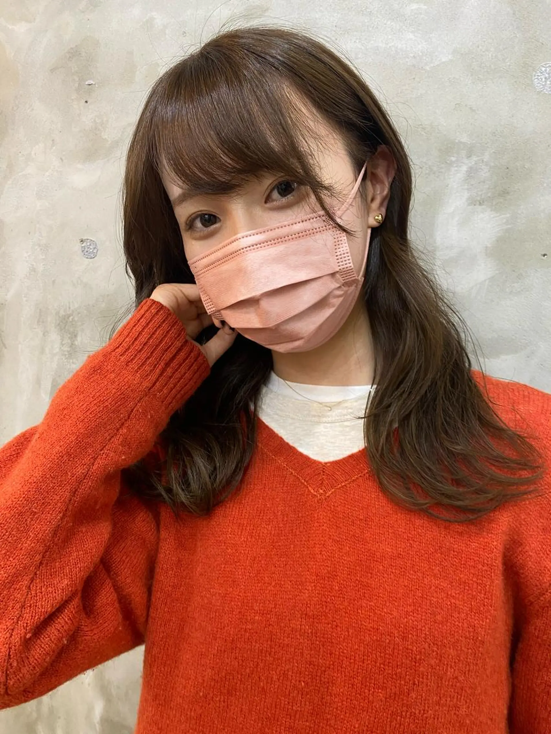 セミロング カラー ヘアアレンジ ブリーチ 志賀 あずみのヘアスタイル
