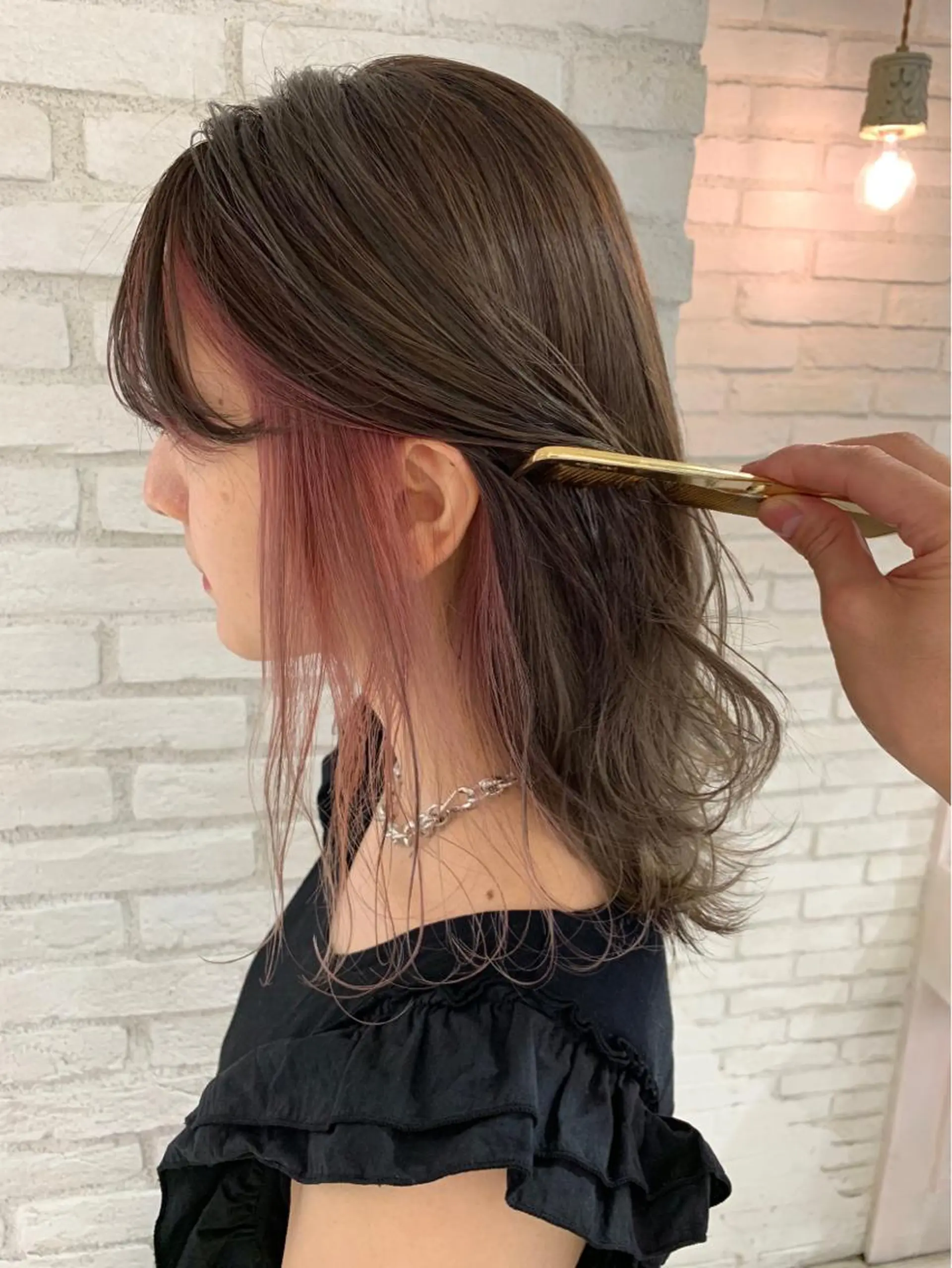 ミディアム カラー 韓国ヘア/艶カラー /田中悠佑のヘアスタイル