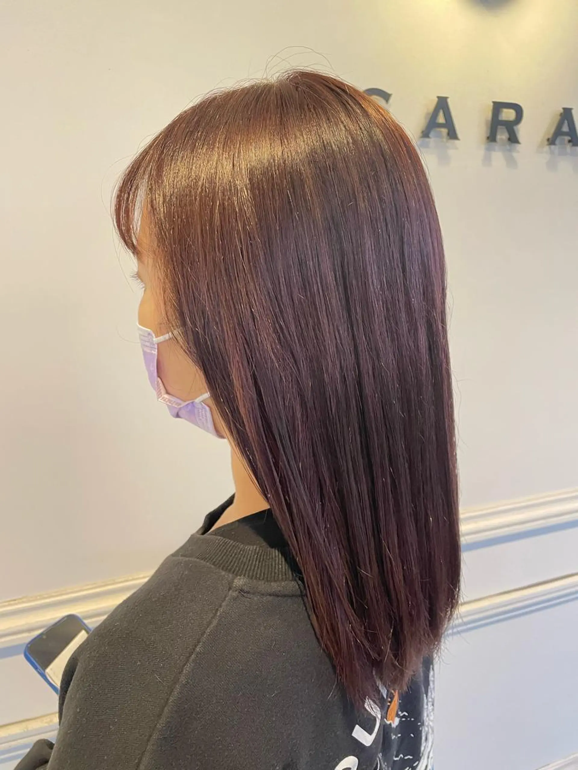セミロング カラー 長岡 香澄のヘアスタイル