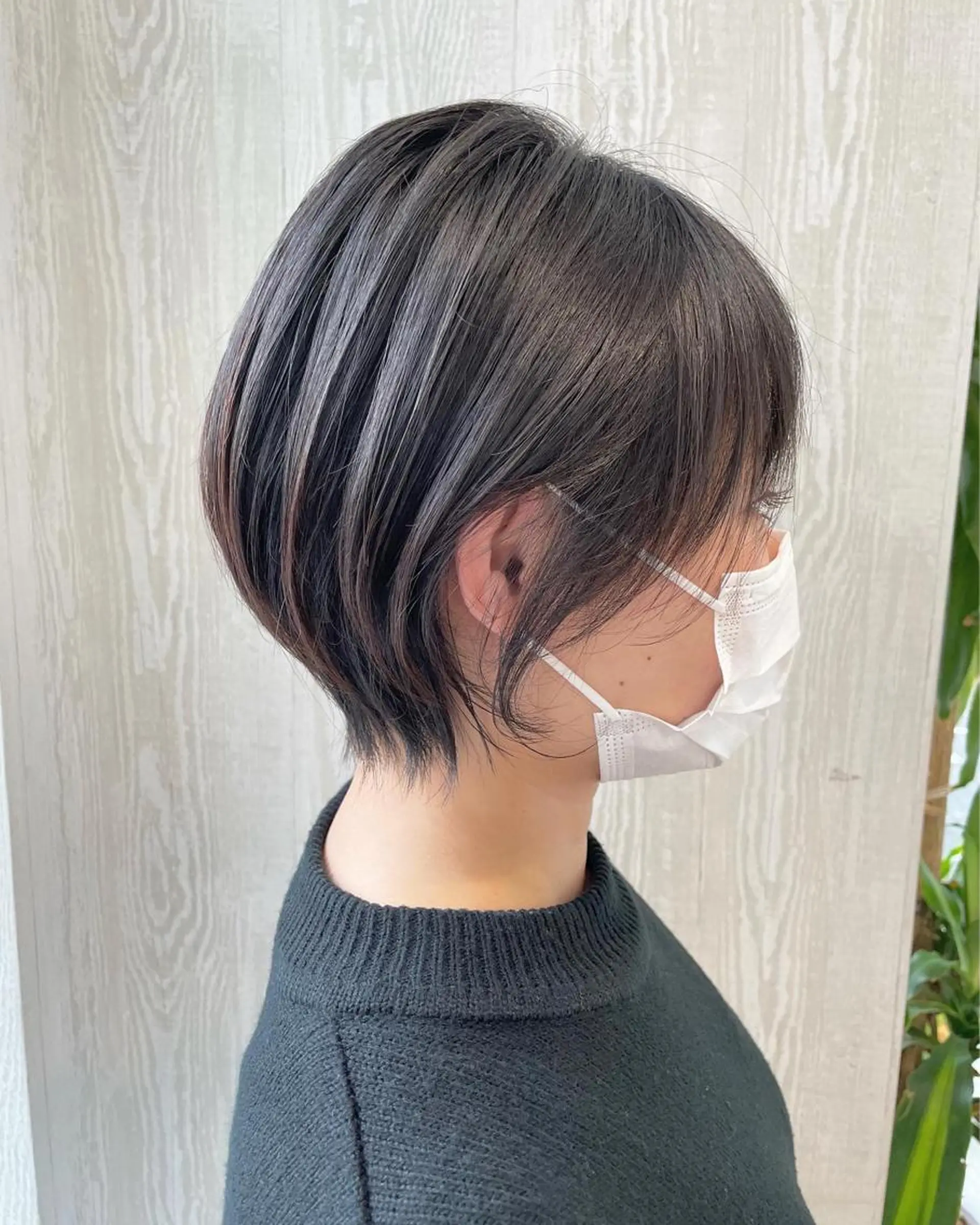 ショート カラー アッシュ 黒髪 透明感カラー ナチュラルブラック 外国人風カラー カット ヘアカラー トリートメント 河合秀明/ハイライト /インナーカラーのヘアスタイル