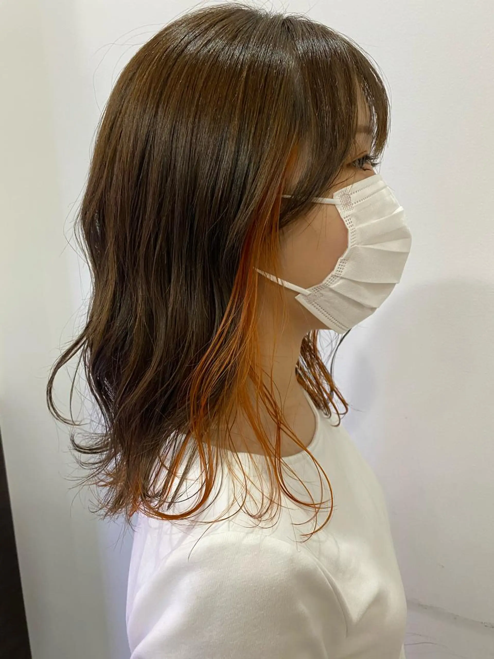 カラー ブリーチ オレンジ hina☺︎ 髪質改善/ストレートのヘアスタイル