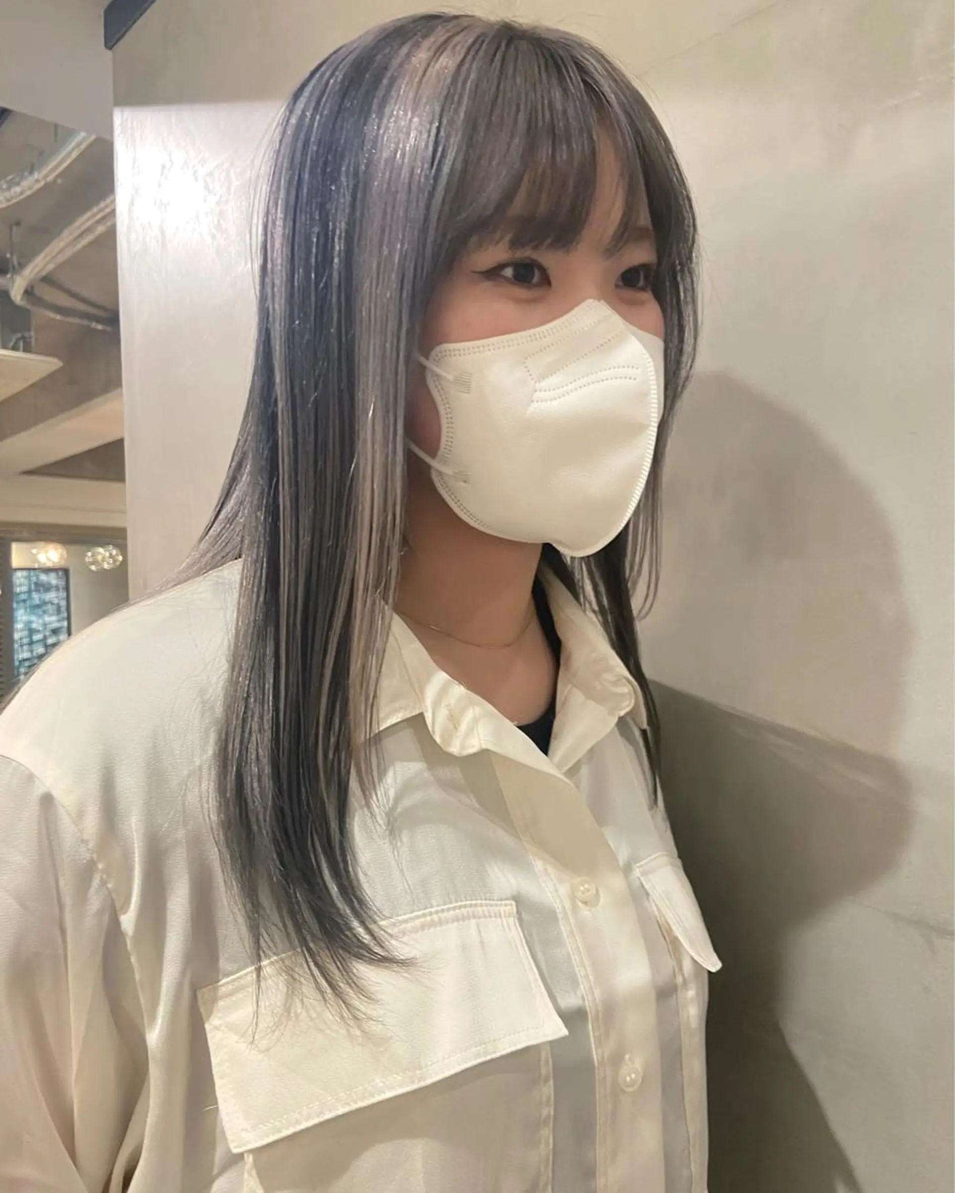セミロング カラー ハイライトカラー ハイライト 無加工で盛れる🎀 オタク特化🎀ゆうなのヘアスタイル