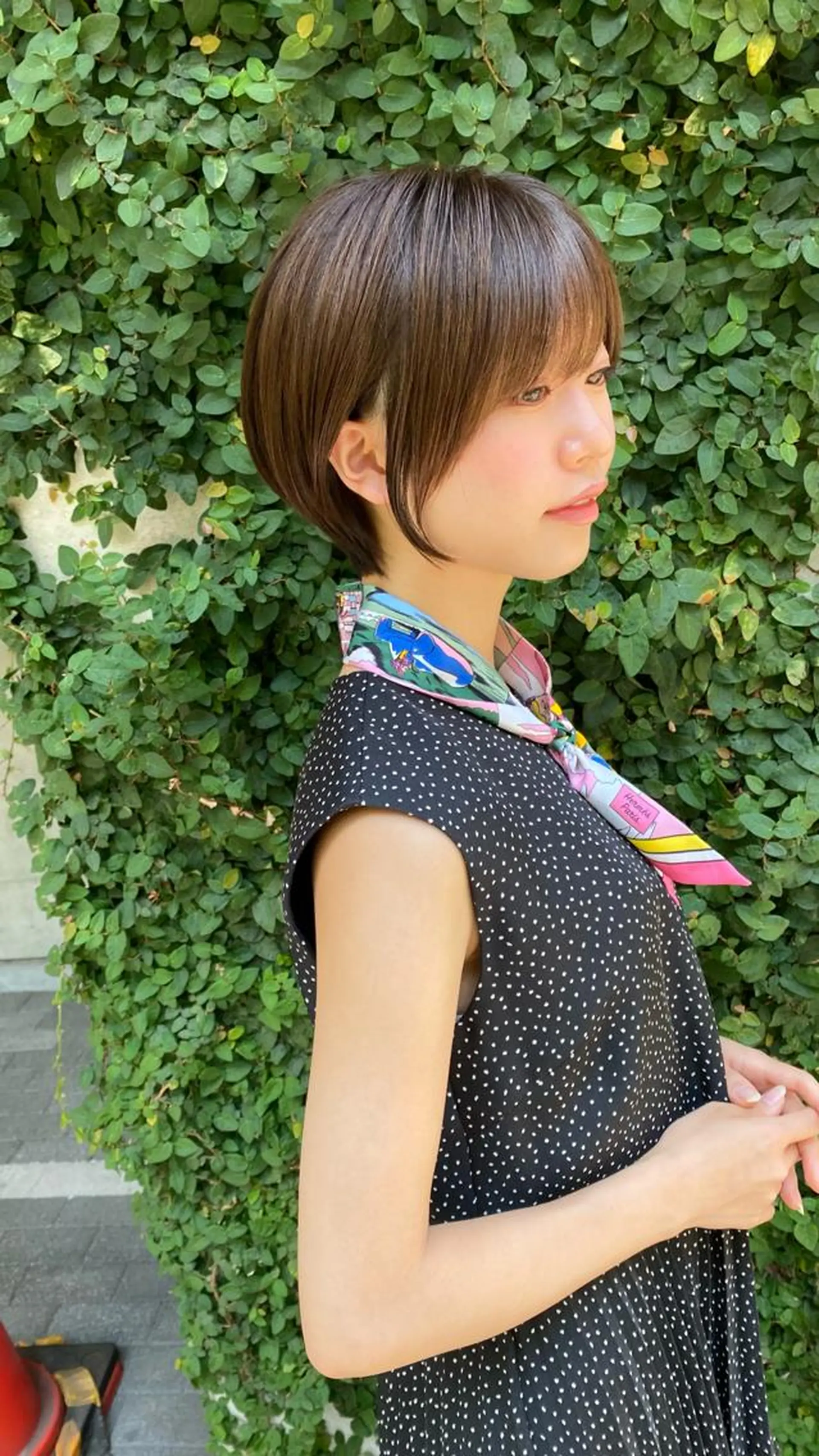 ショート カラー ショートボブ オリーブカラー ボブ ショートヘア ioe 茶屋町のヘアスタイル