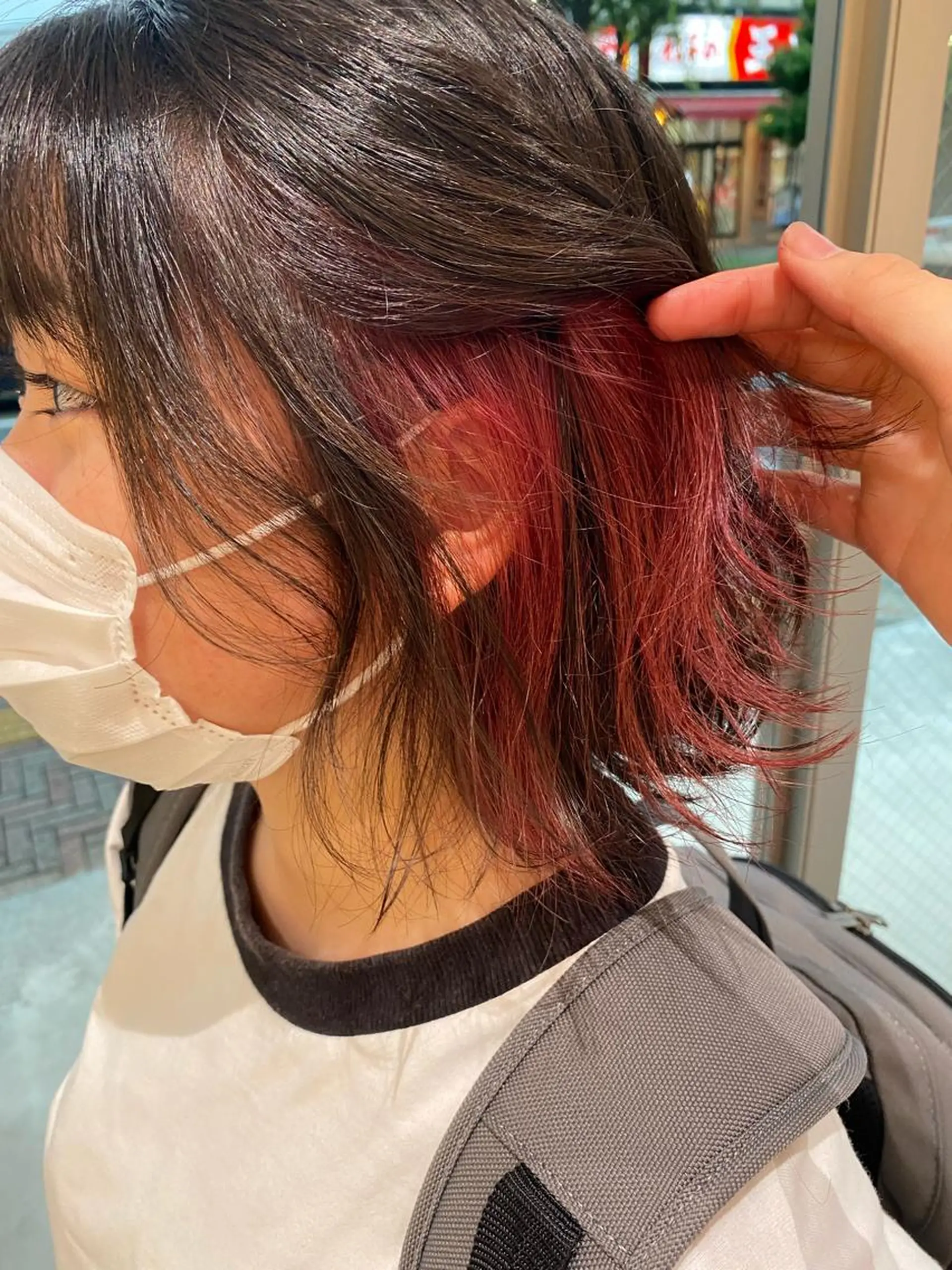ミディアム カラー イヤリングカラー 個性派/ブリーチ ＊ほのかのヘアスタイル