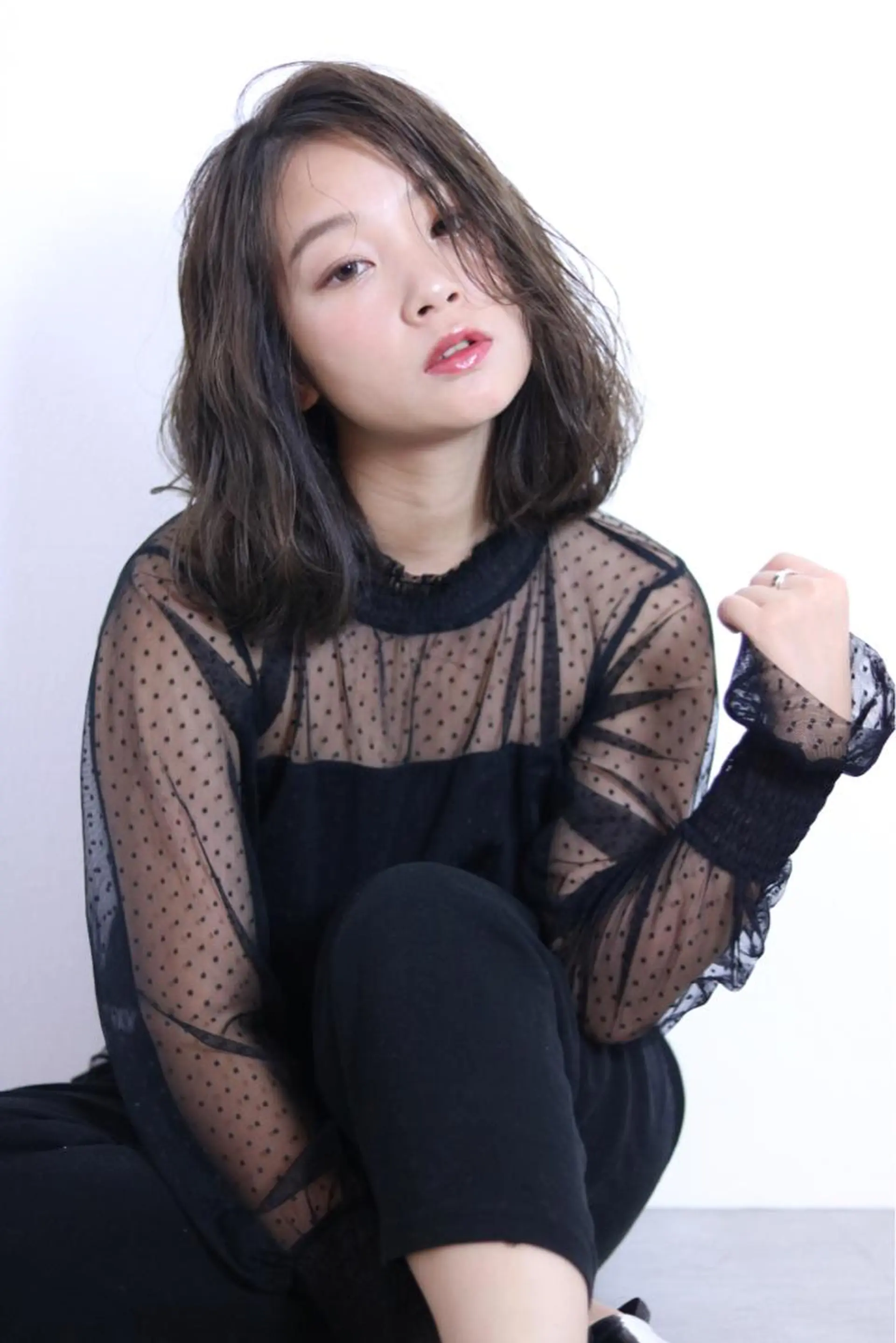 ミディアム カラー 青山 早希🐾のヘアスタイル