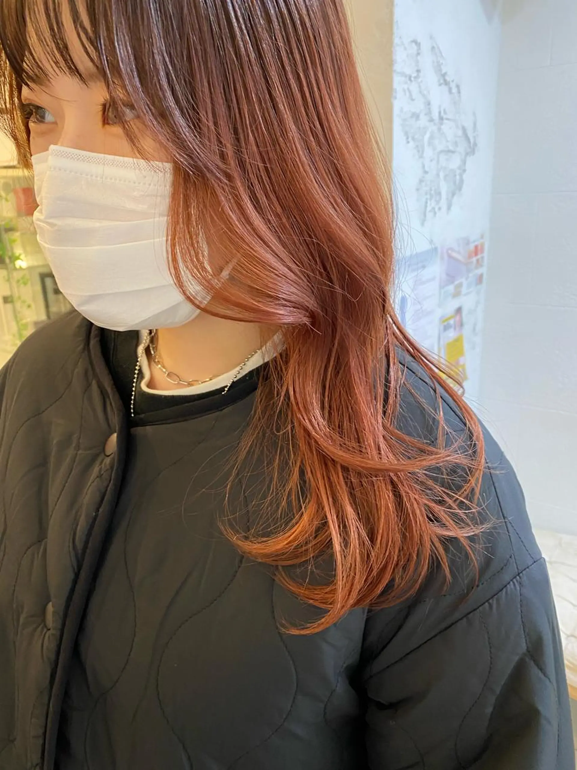 セミロング カラー ヘアアレンジ マツエク・マツパ グラデーションカラー オレンジ カラーマツエク Noah's　Ark所属・透明感カラー🫧ヘア セット🫧松本菜月の眉毛・アイブロウイメージ