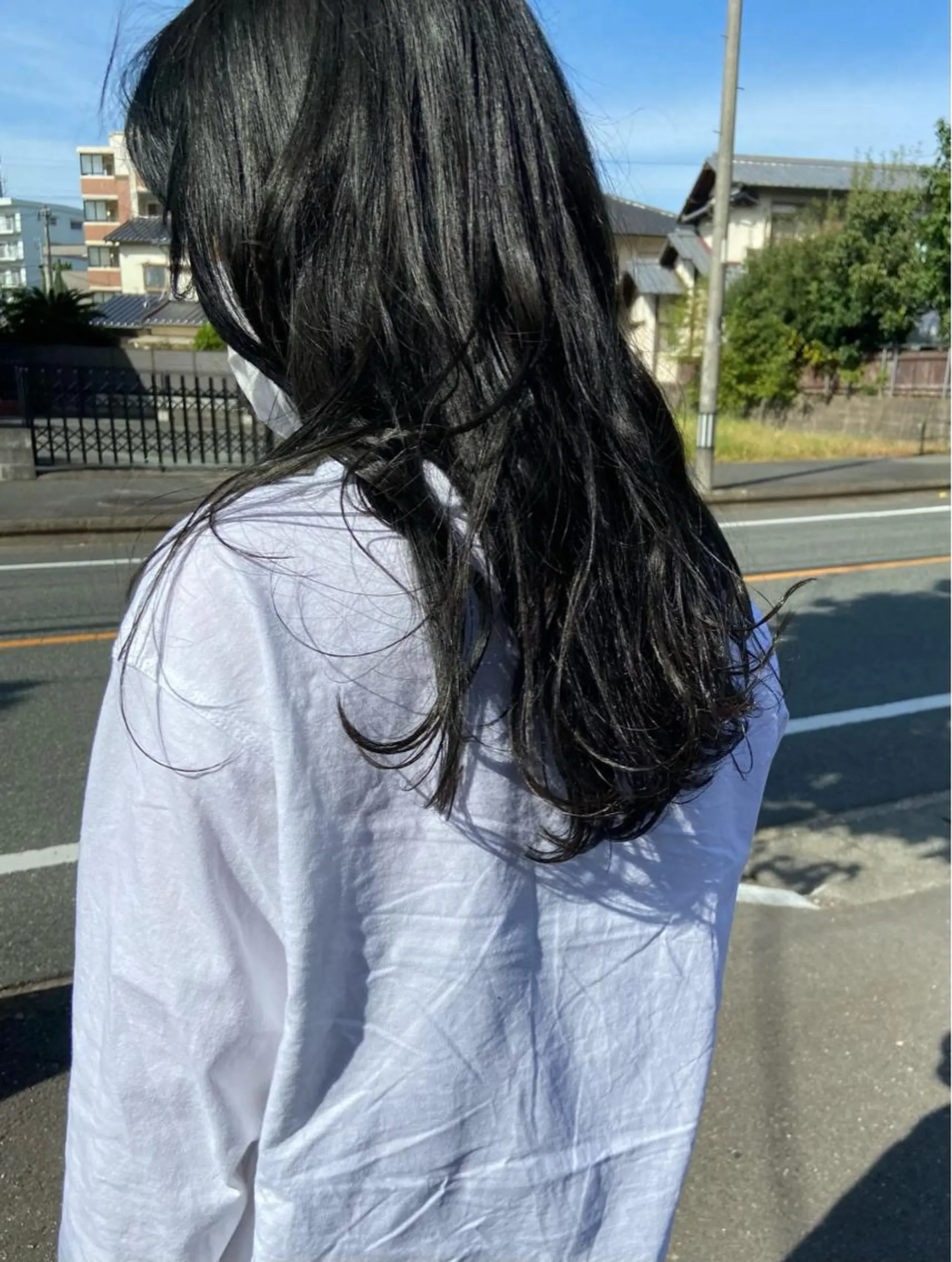 ロング カラー 黒髪 ブルーカラー ブルーブラック miri.. 久留米のヘアスタイル