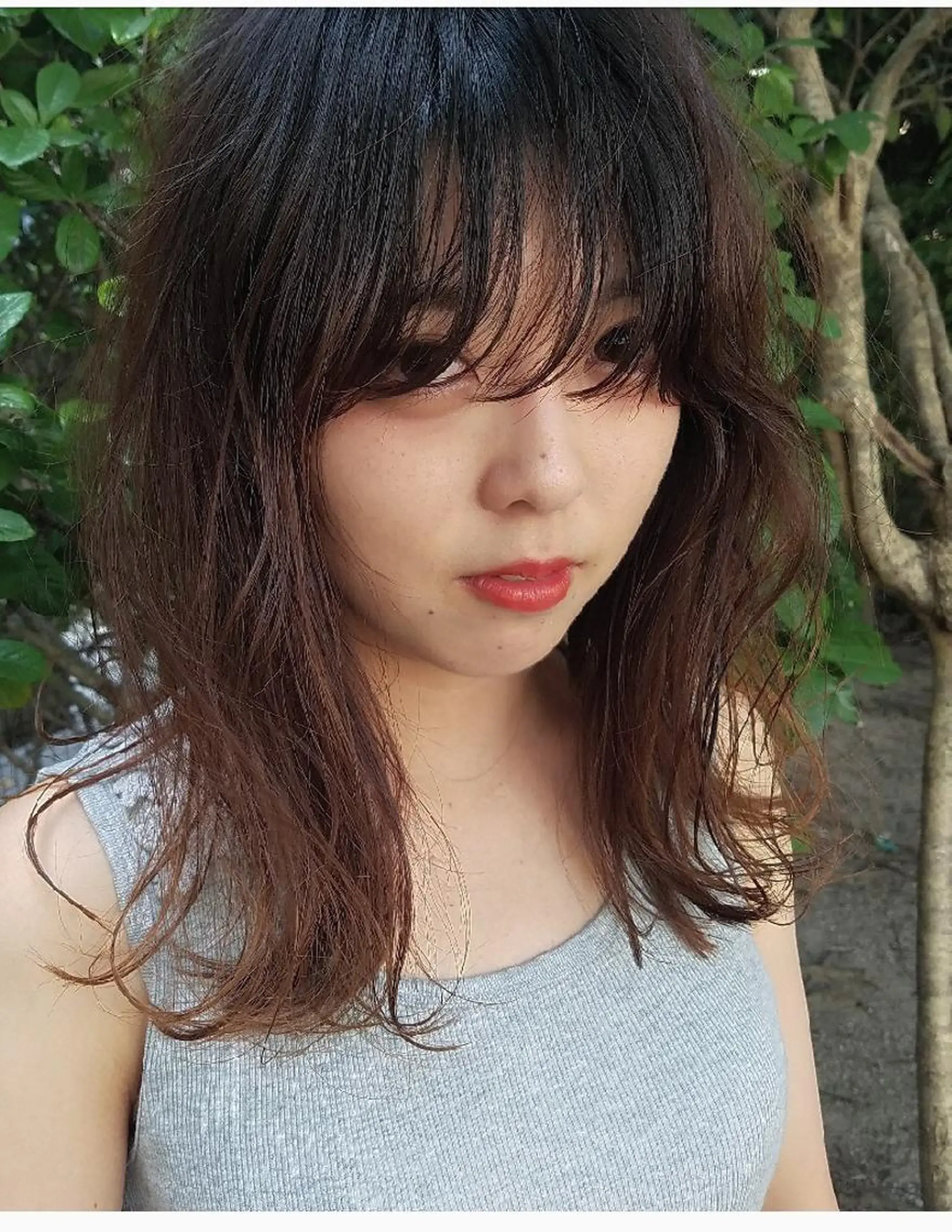 セミロング 伸ばしかけ Musiiik ホンダリサコのヘアスタイル