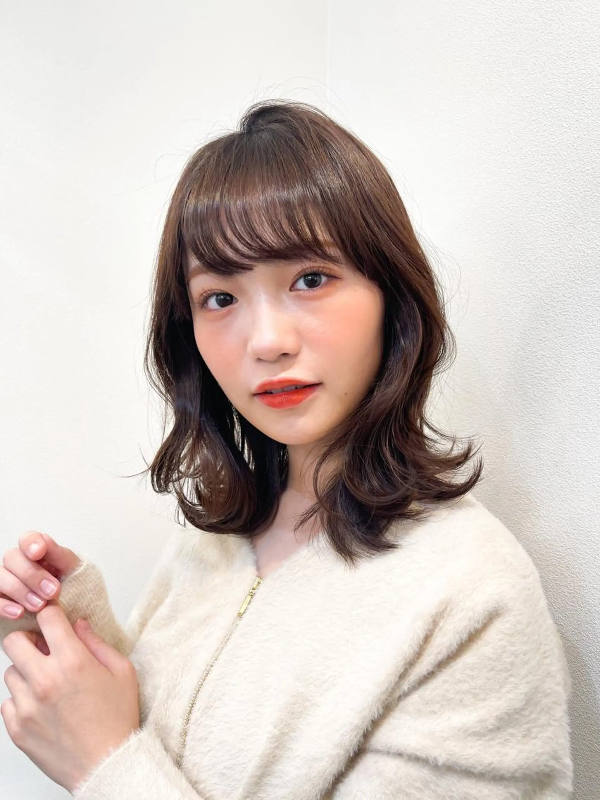 ミディアム カラー 韓国風ヘア カット ヘアカラー トリートメント 艶髪とアイラッシュ ❤️関根悠のヘアスタイル