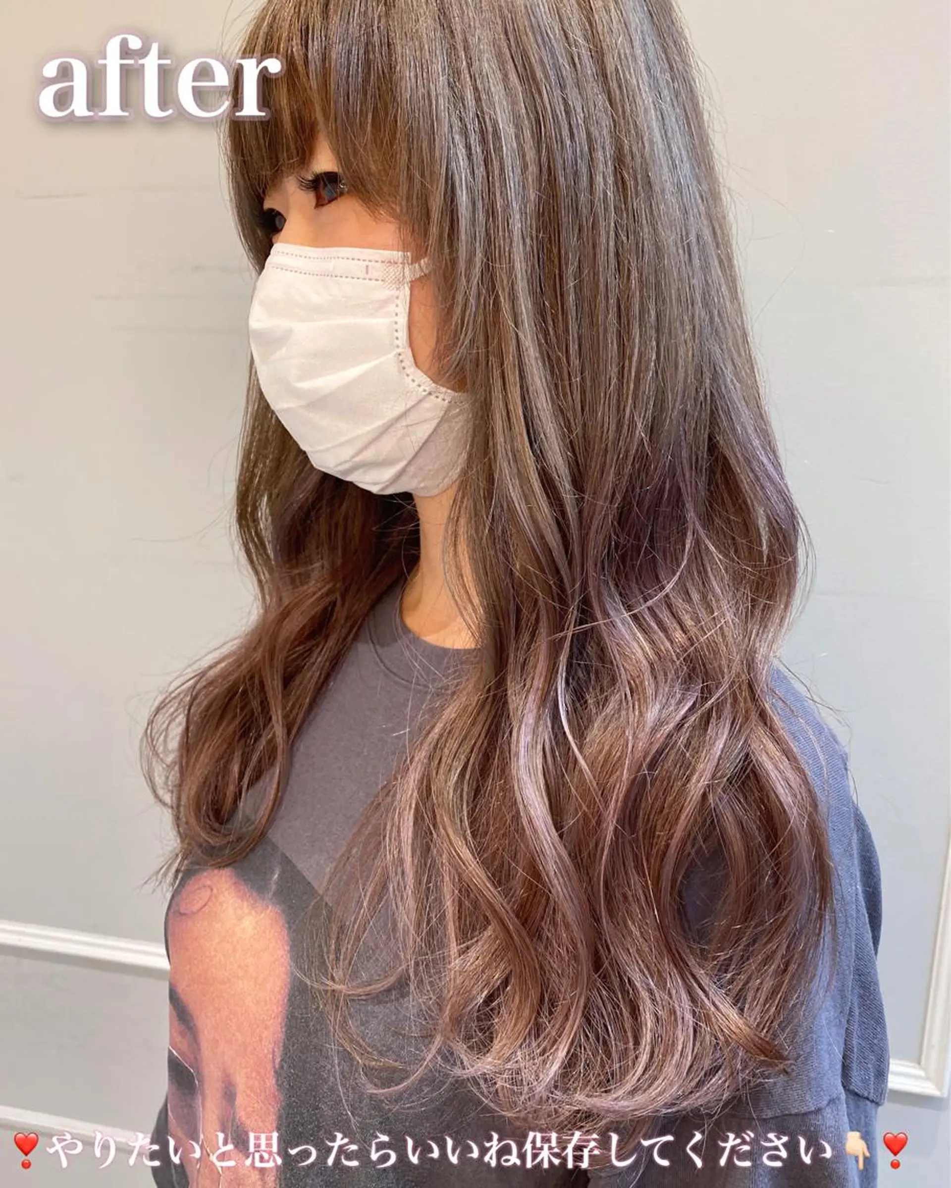 ロング カラー ブリーチ グラデーションカラー ハイライトカラー ピンクカラー ハイライト ヘアカラー トリートメント 💜韓国ヘア🇰🇷 トヨキトキコのヘアスタイル