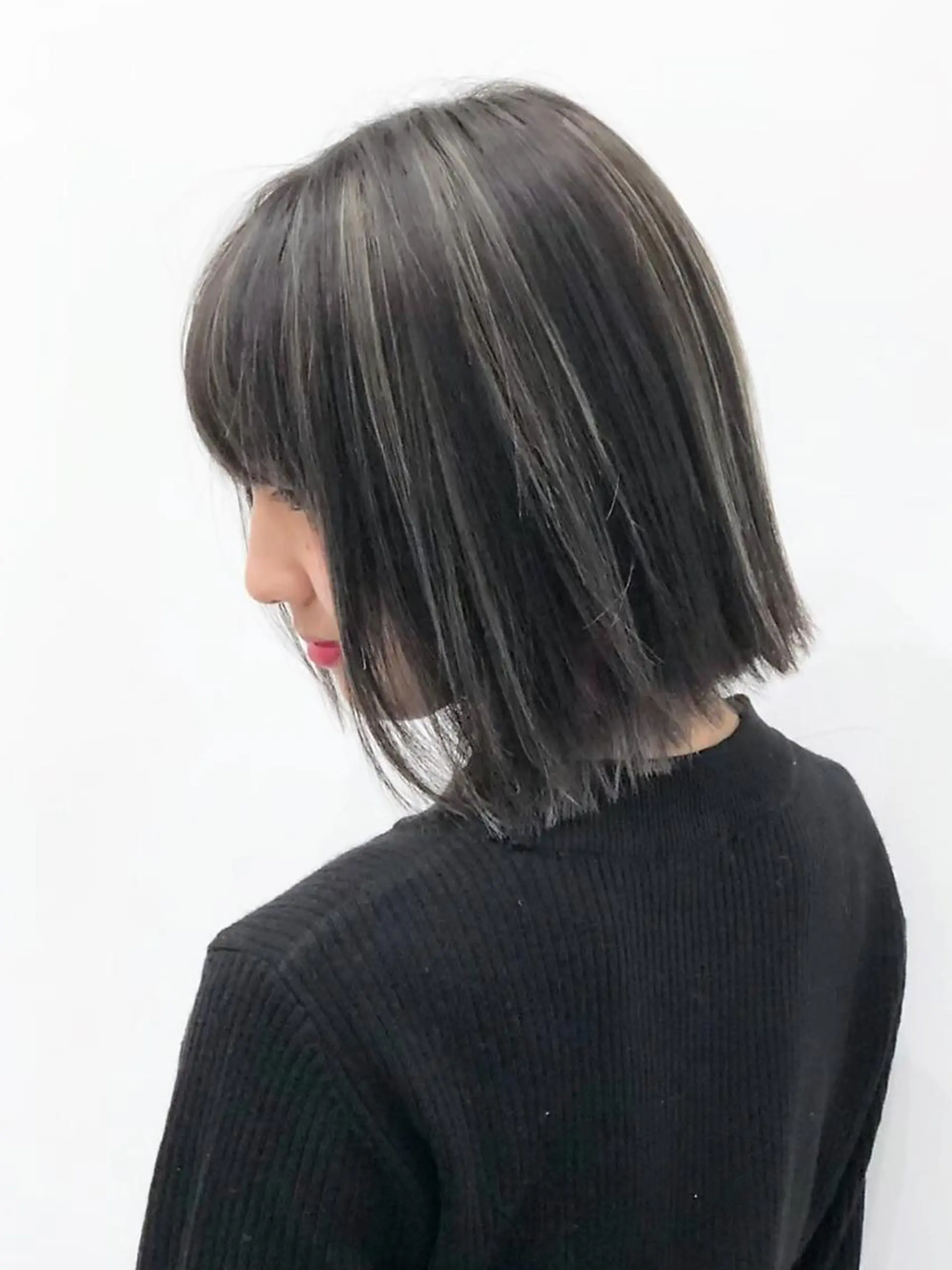 ミディアム カラー 骨格補正似合わせ カット阿部建のヘアスタイル