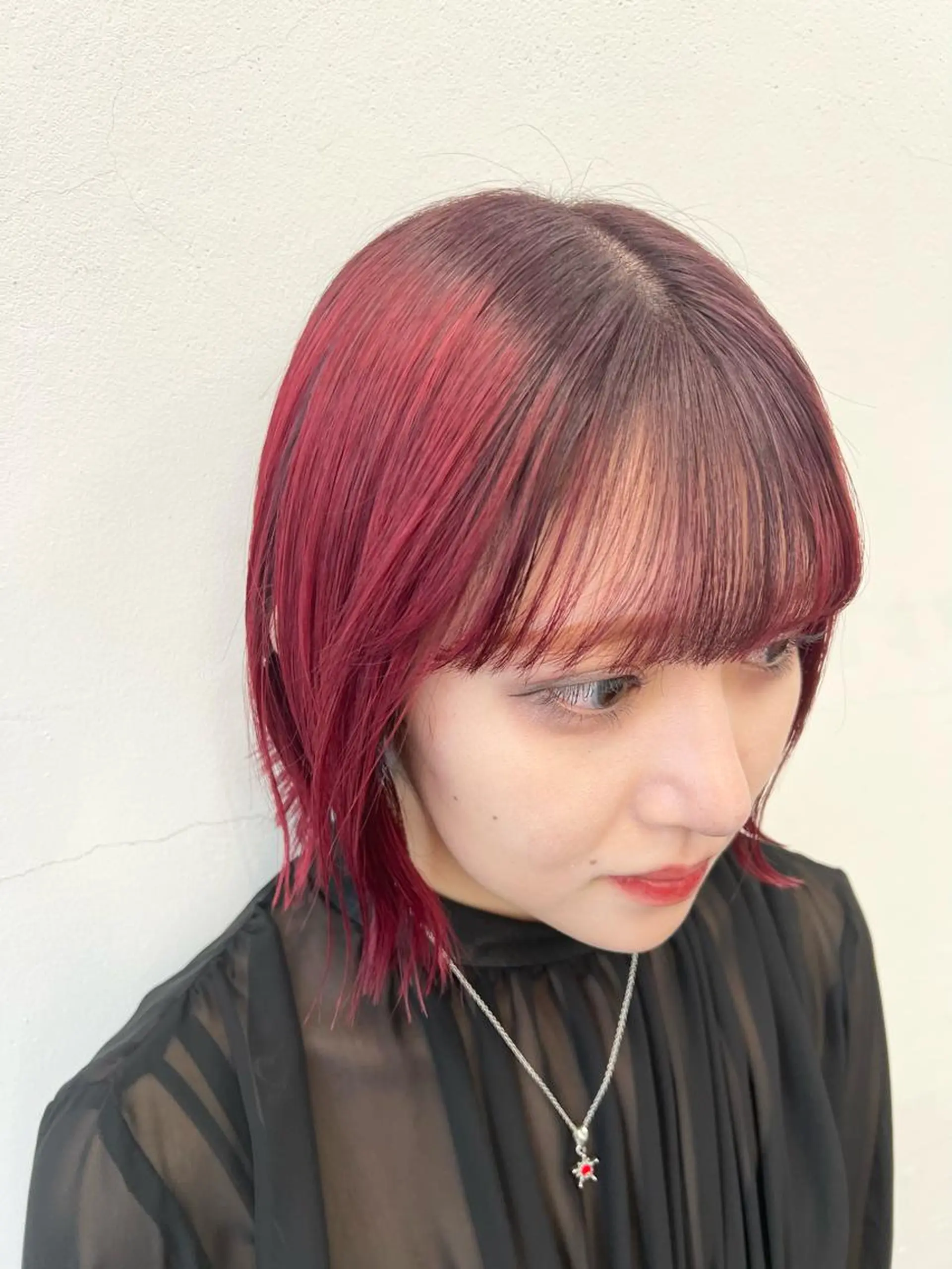 ミディアム カラー ヘアアレンジ 切りっぱなしボブ ショートボブ ボブ 外ハネヘア カット ヘアカラー トリートメント HARU//原宿🤍 リピート率NO.1のヘアスタイル