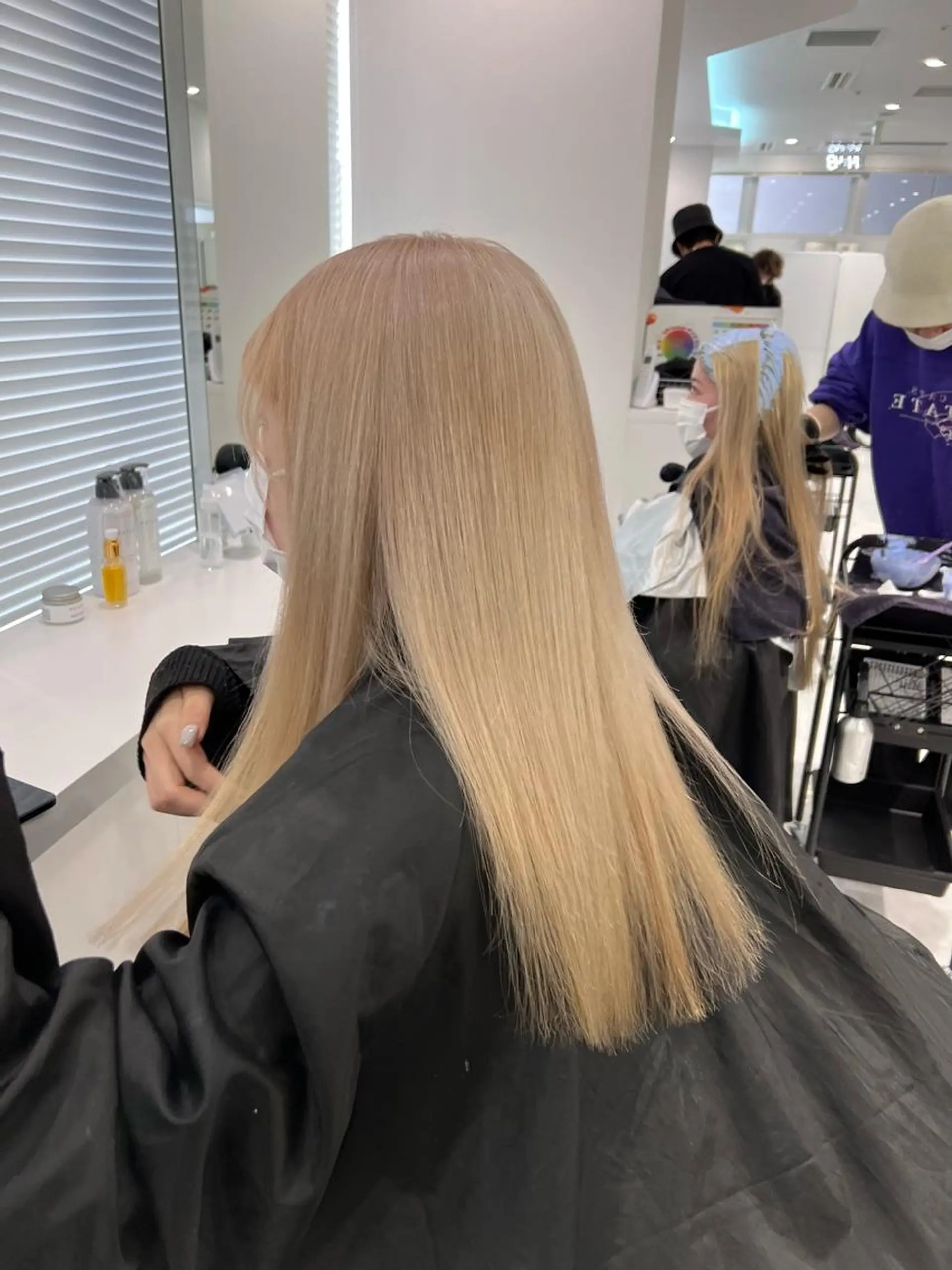 セミロング カラー ヘアアレンジ ヘアカラー レイヤー/艶ベージュ /🎀Saki🎀のヘアスタイル