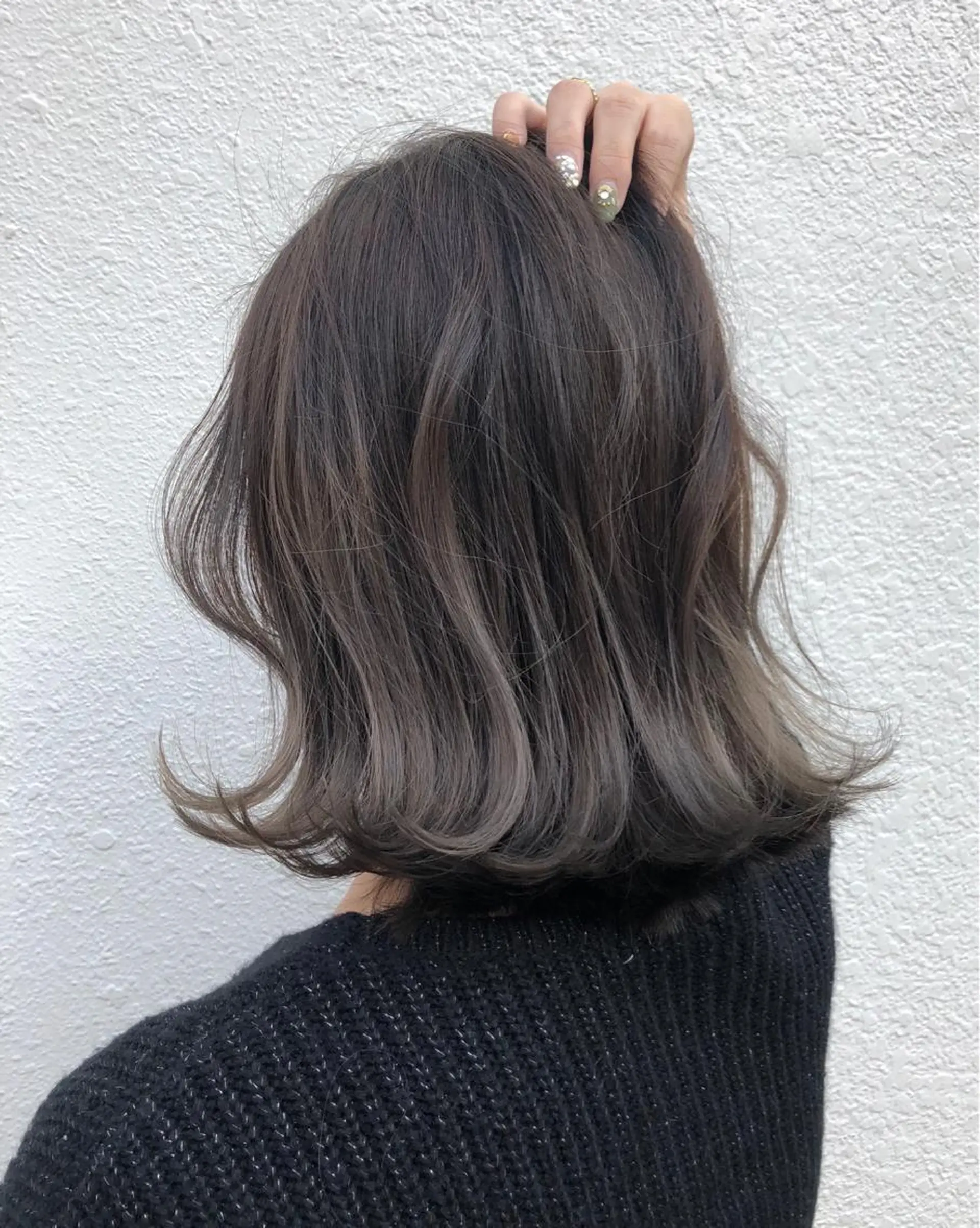 ミディアム カラー パーマ ヘアアレンジ グレージュ 脱白髪染め特化GBG 自由が丘所属・【白髪ぼかし 専門GBG】自由が丘のヘアスタイル