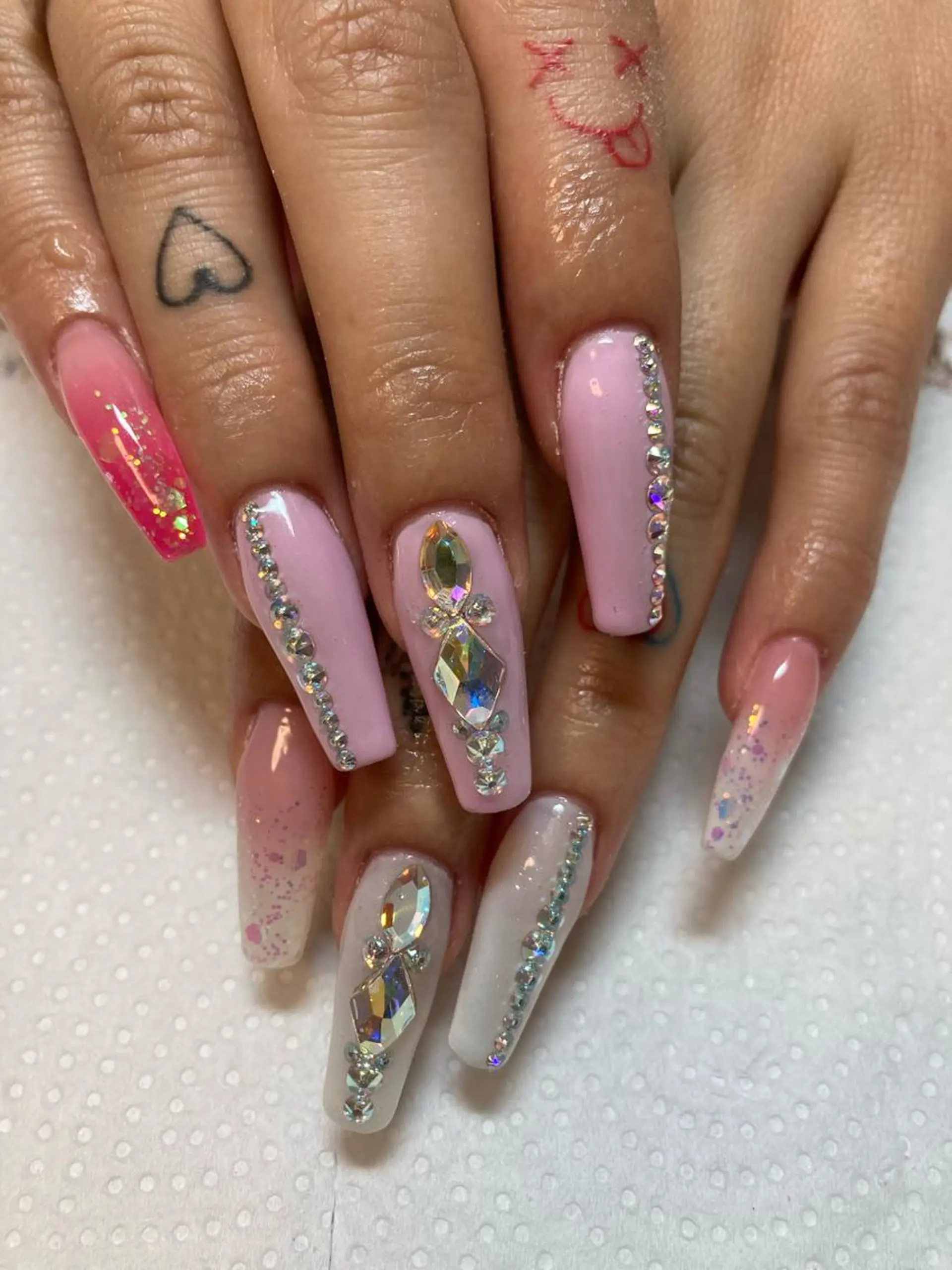 ネイル アートネイル ストーンネイル ハンドネイル rukianail 新里のネイルデザイン