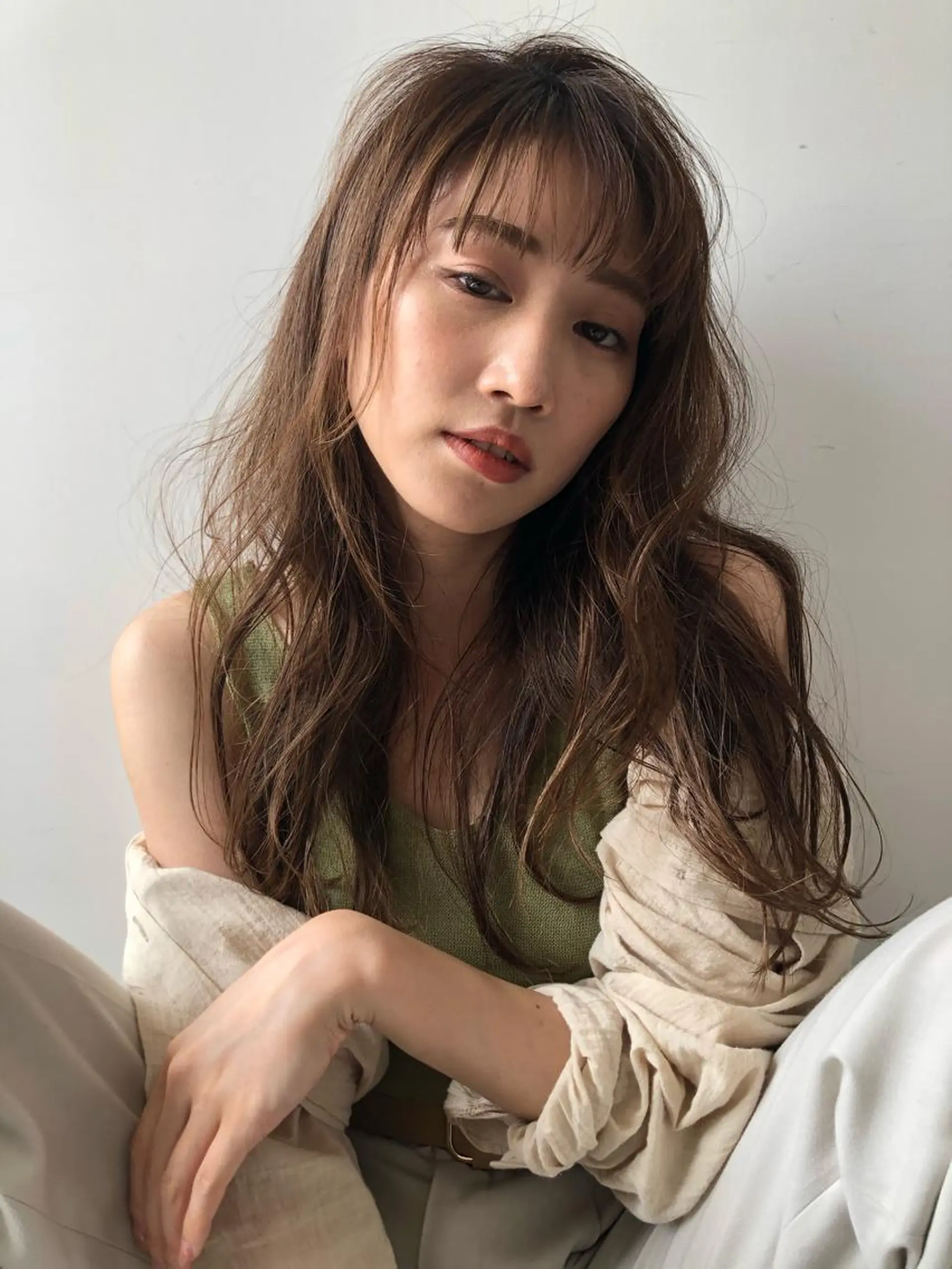 ロング カット パーマ 縮毛矯正 片山美穂 心斎橋・北堀江のヘアスタイル
