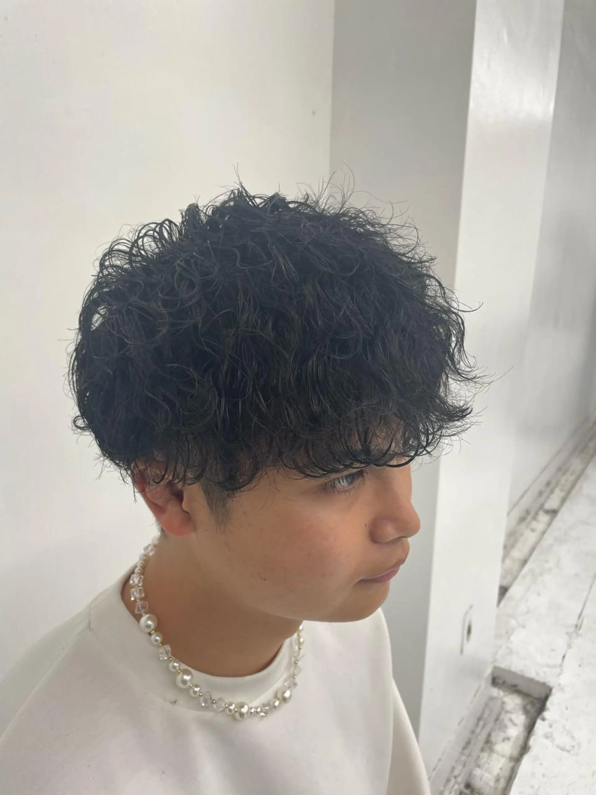 ミディアム パーマ メンズ 波巻きパーマ 【柏メンズパーマ職人 】店長　KAZUMAのヘアスタイル