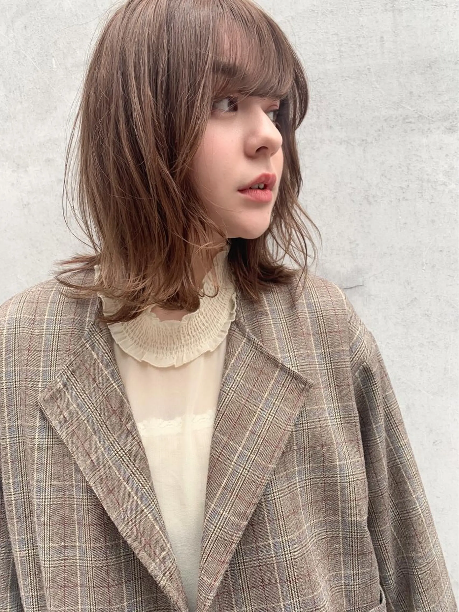 ミディアム カラー ボブ くびれヘア 外ハネヘア 髪質改善カラー☆ ヘアアレンジmiyuのヘアスタイル
