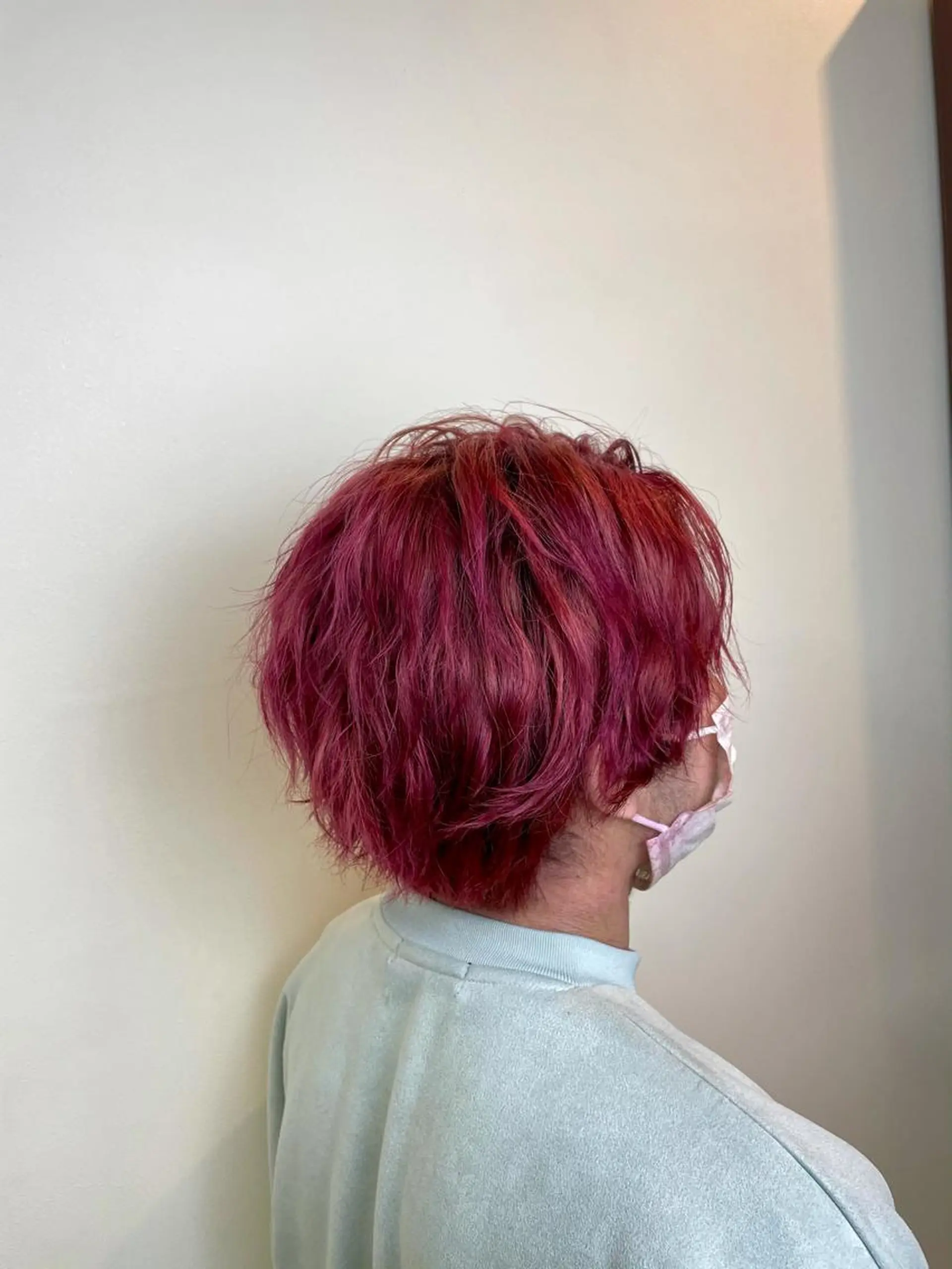 ショート カラー パーマ ヘアアレンジ メンズ メンズブリーチ ブリーチ ケアブリーチ ピンクカラー トリートメント Hair make frei所属・メンズ専門美容師 堀井隼のヘアスタイル