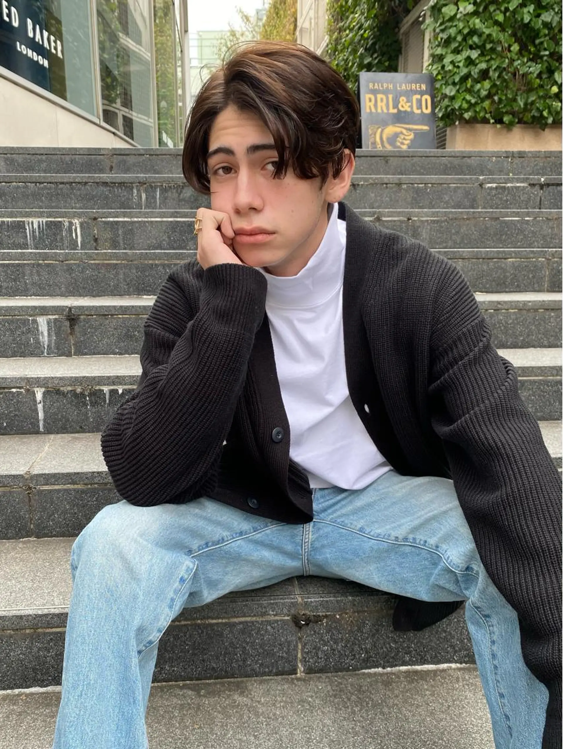 ショート パーマ メンズ センターパート 新代田美容室×透明感 ☘️【佐野吉聖】🍀のヘアスタイル