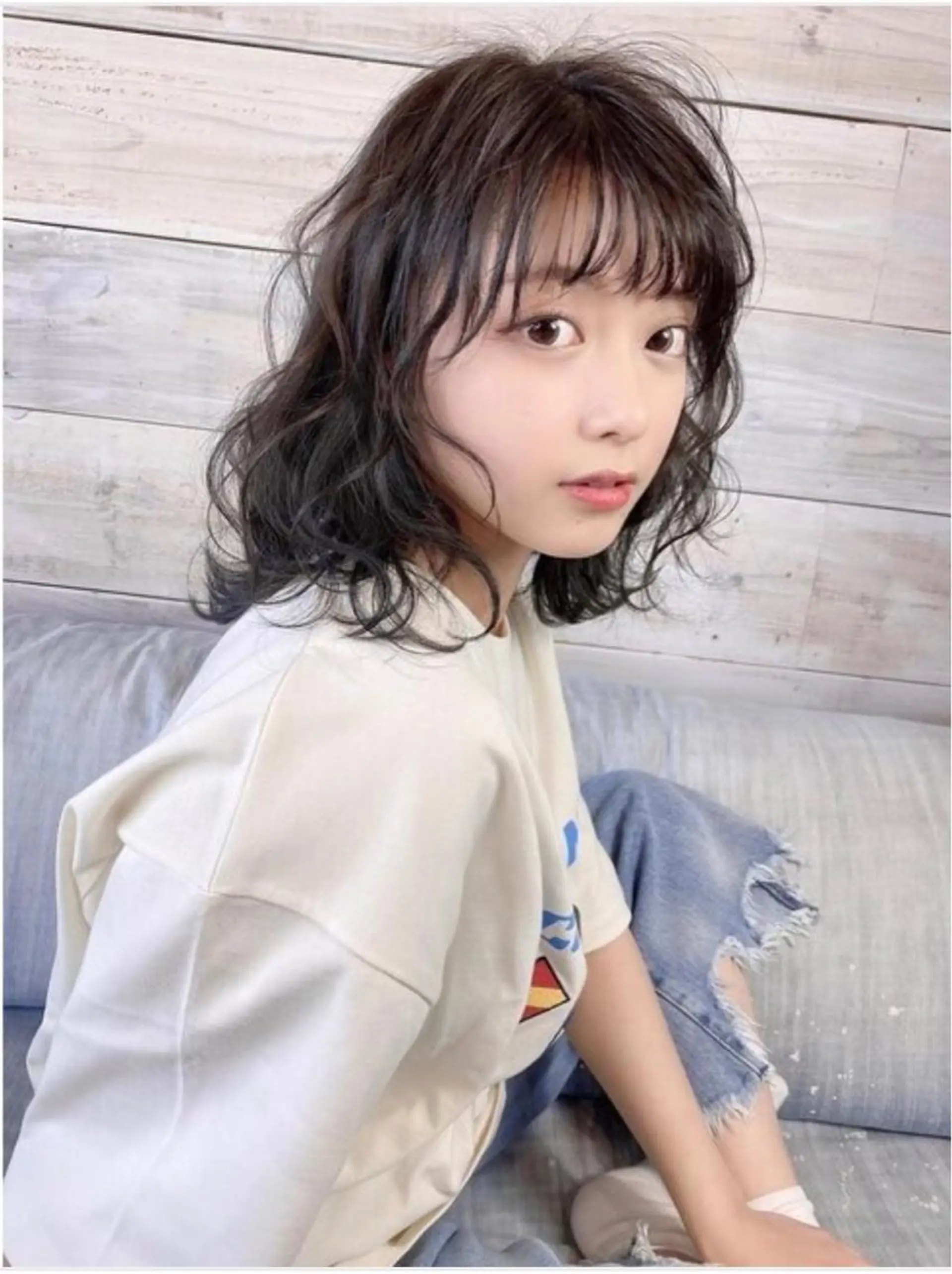 ミディアム カラー パーマ 理想のツヤ髪へ 👼谷山　潮音👼のヘアスタイル
