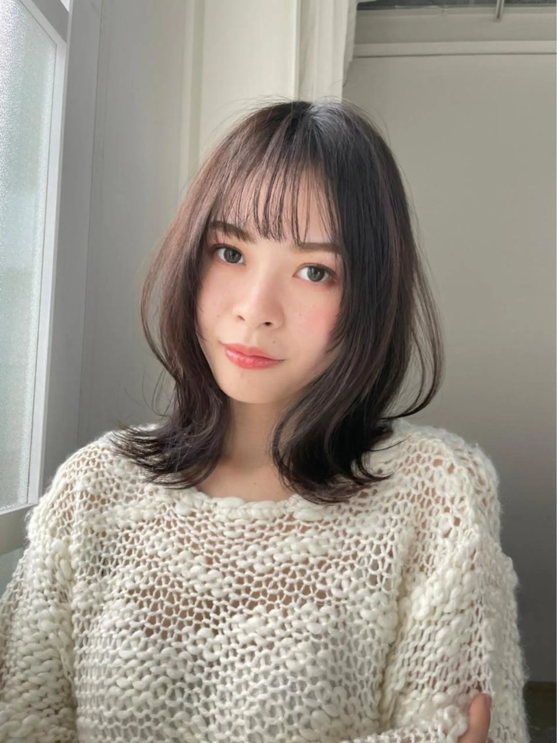 ミディアム レイヤーカット 小顔カット LEVIJU hair所属・韓国ヘア🕊村上 ののこ🕊のヘアスタイル