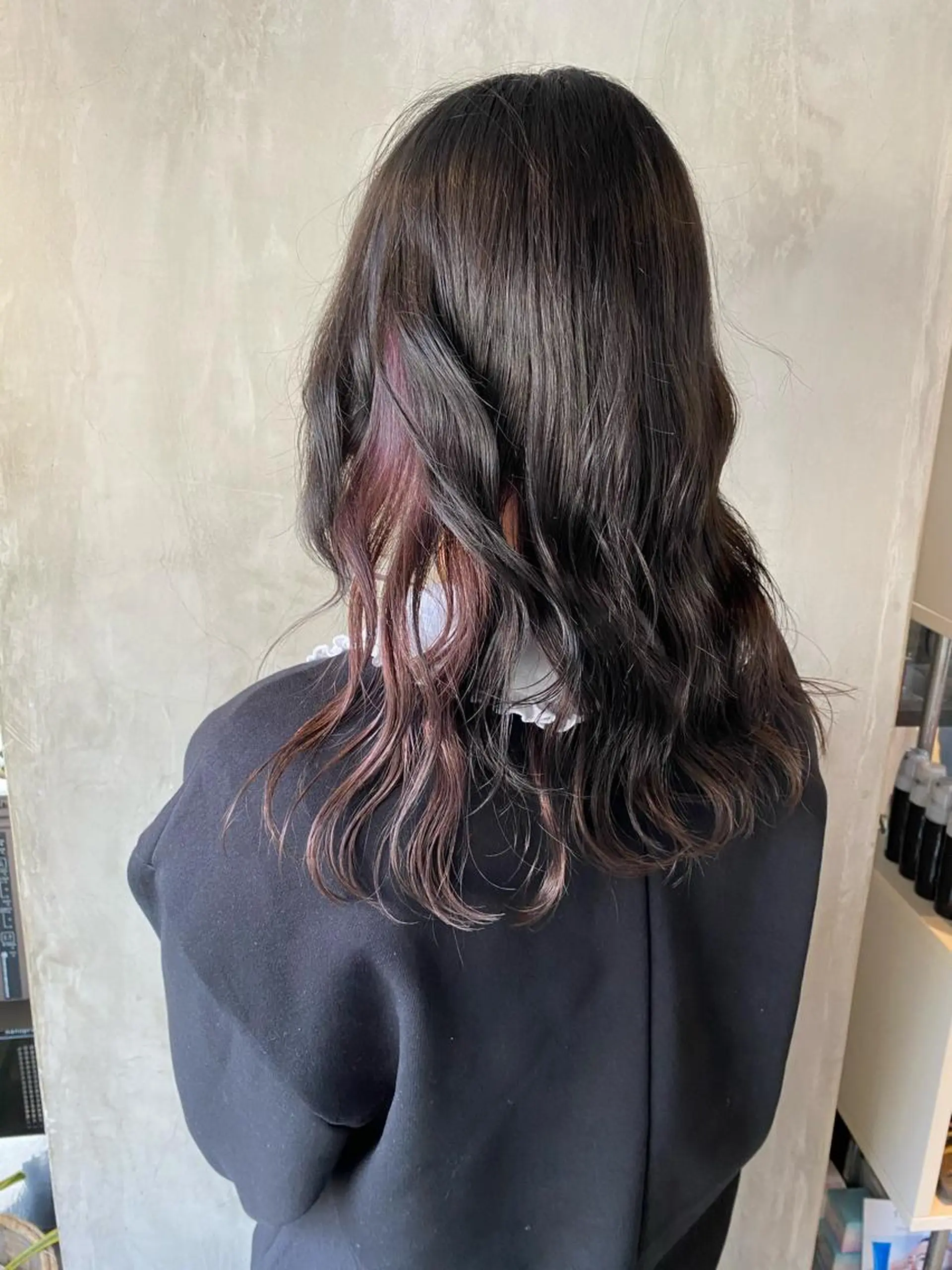 セミロング カラー ヘアアレンジ ヘアカラー 切りっぱなしボブ/ デザインカラー店長のヘアスタイル