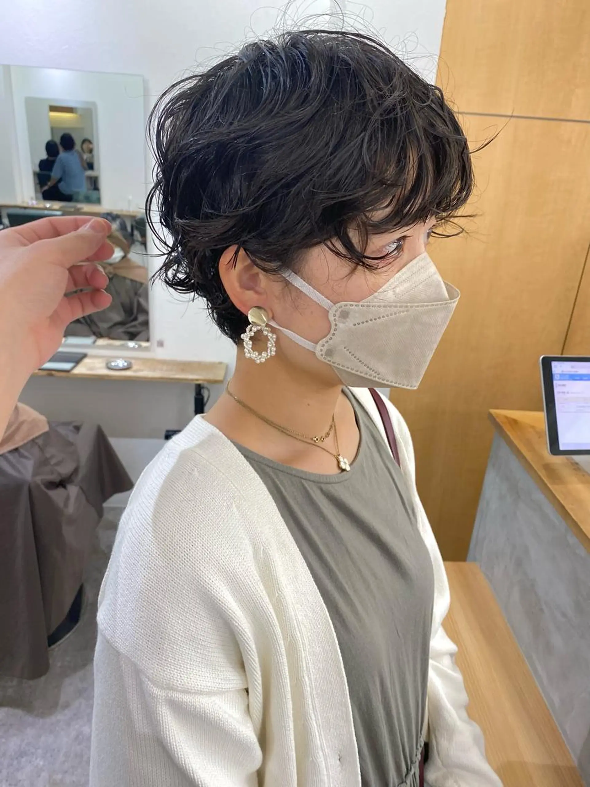 ショート パーマ ショートヘア 森貴裕/ベージュ/ パーマ/オリーブのヘアスタイル