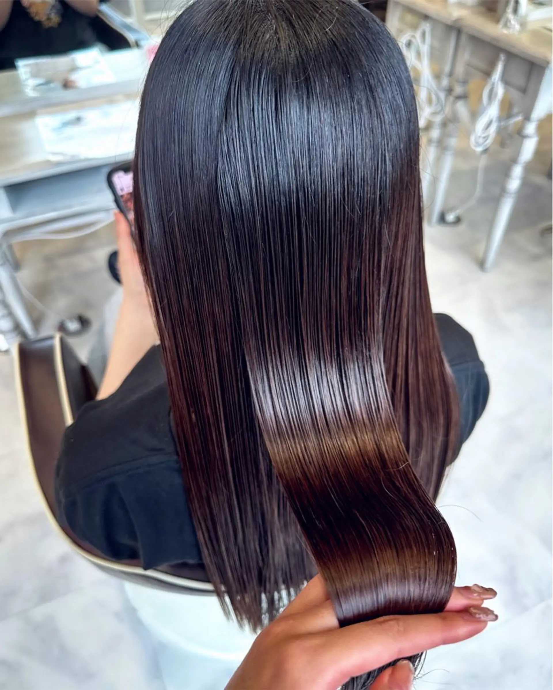 ロング パーマ 💘韓国カラー💘 クルミのヘアスタイル