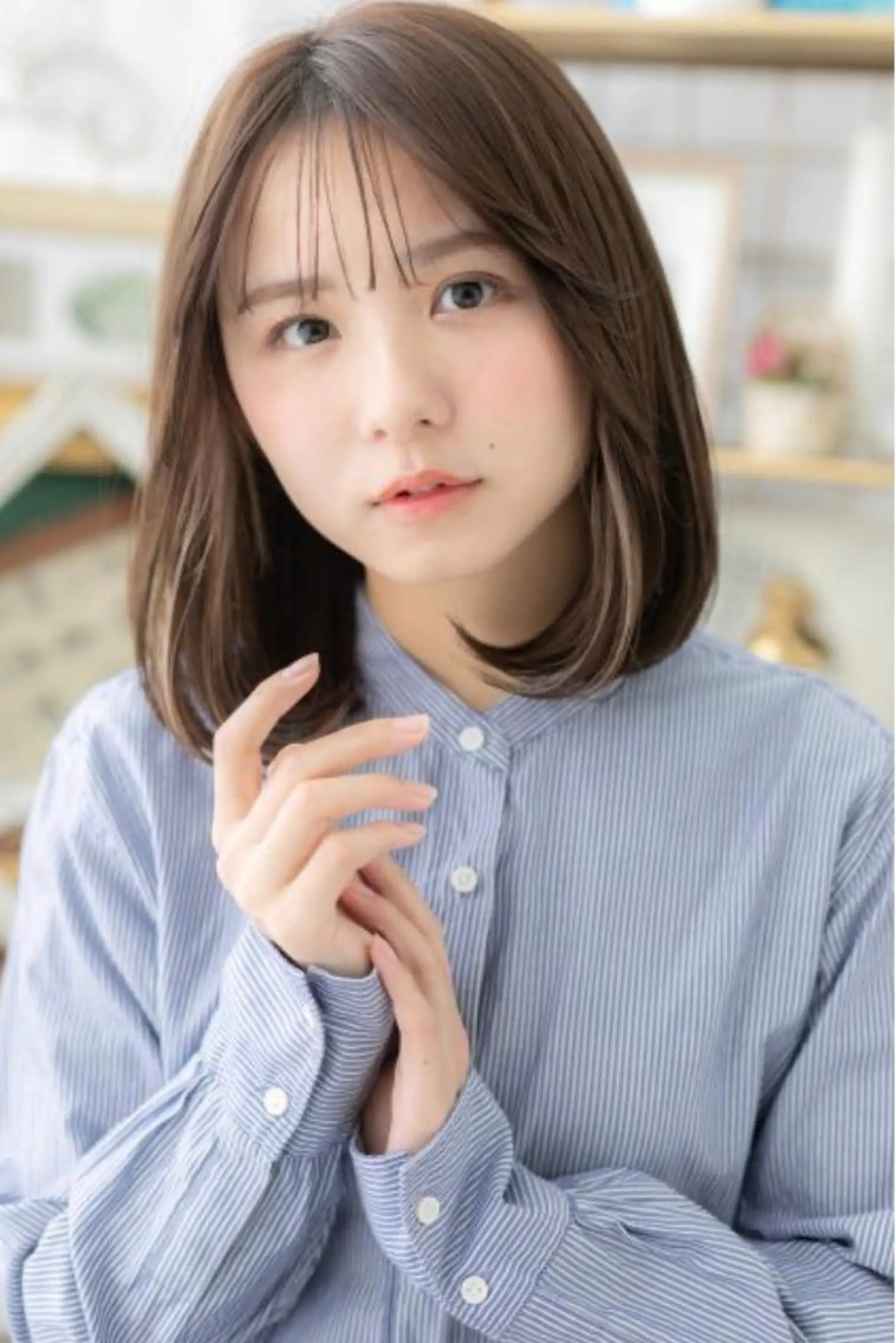 ミディアム パーマ 小顔カット得意🌟 岩渕麻由のヘアスタイル