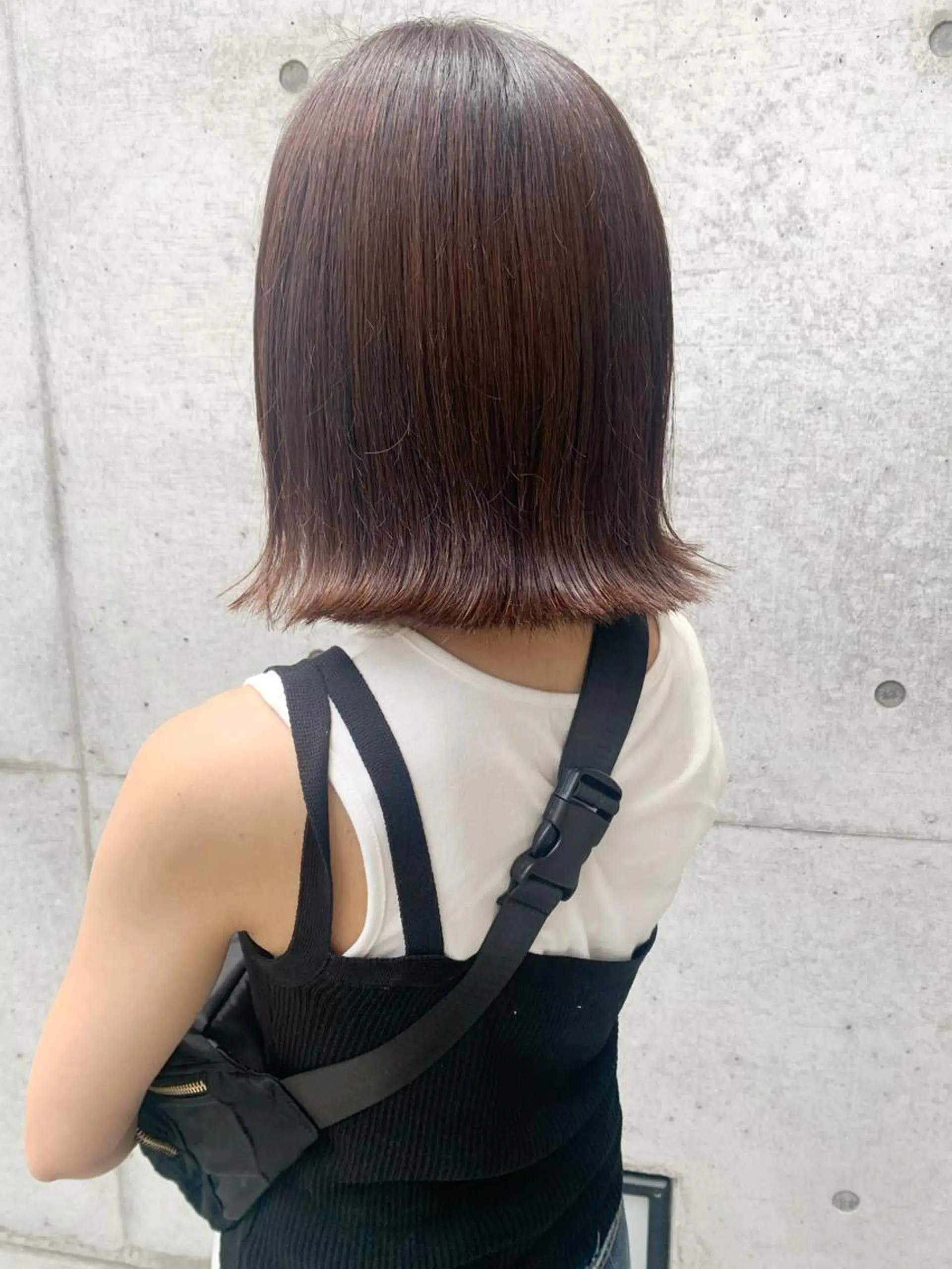 ミディアム カラー 切りっぱなしボブ ボブ kimika🥑 メンズ/髪質改善のヘアスタイル