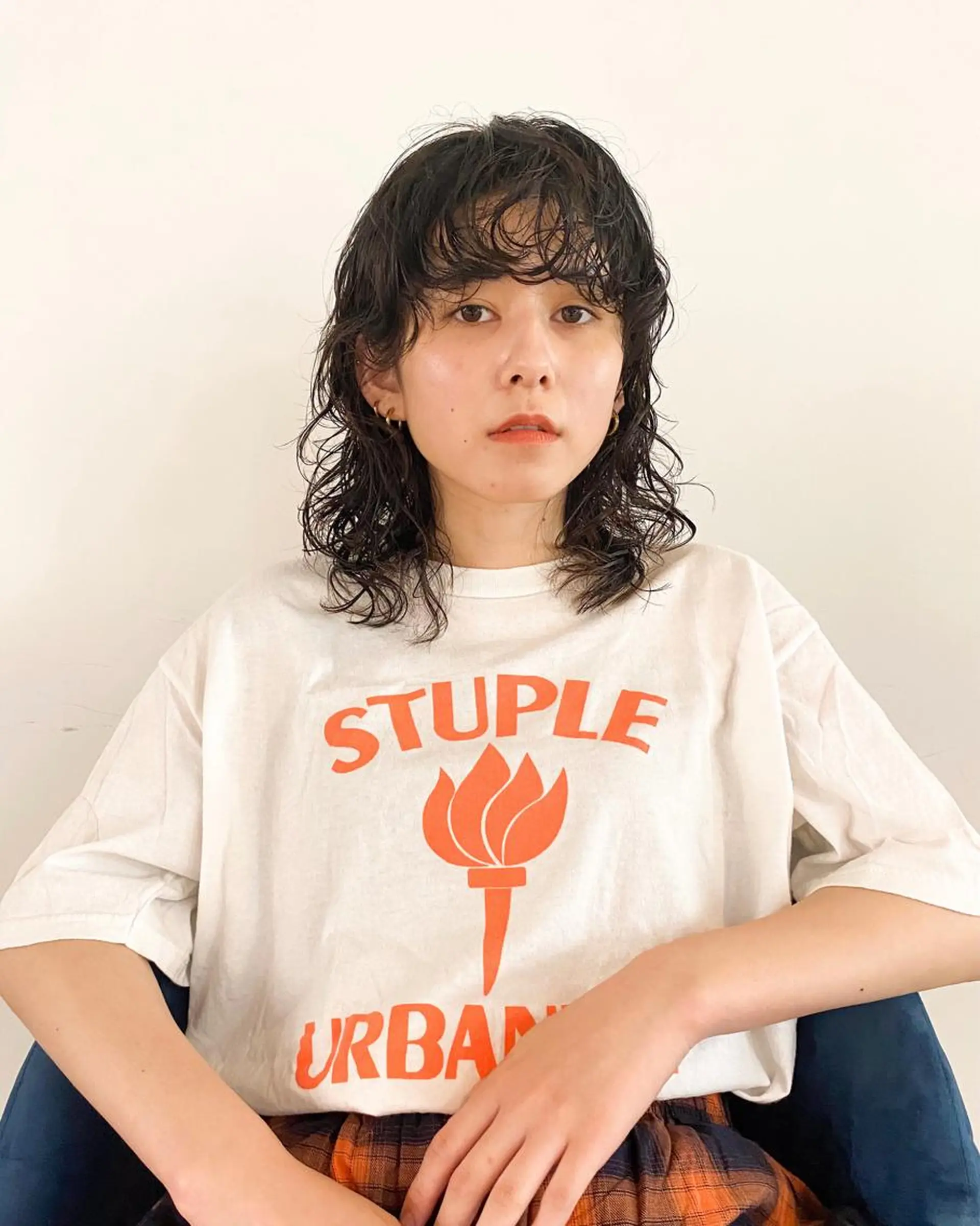 セミロング カラー パーマ ヘアアレンジ メンズ キッズ メンズパーマ セミロングパーマ パーマスタイル🔅 sayacaのヘアスタイル