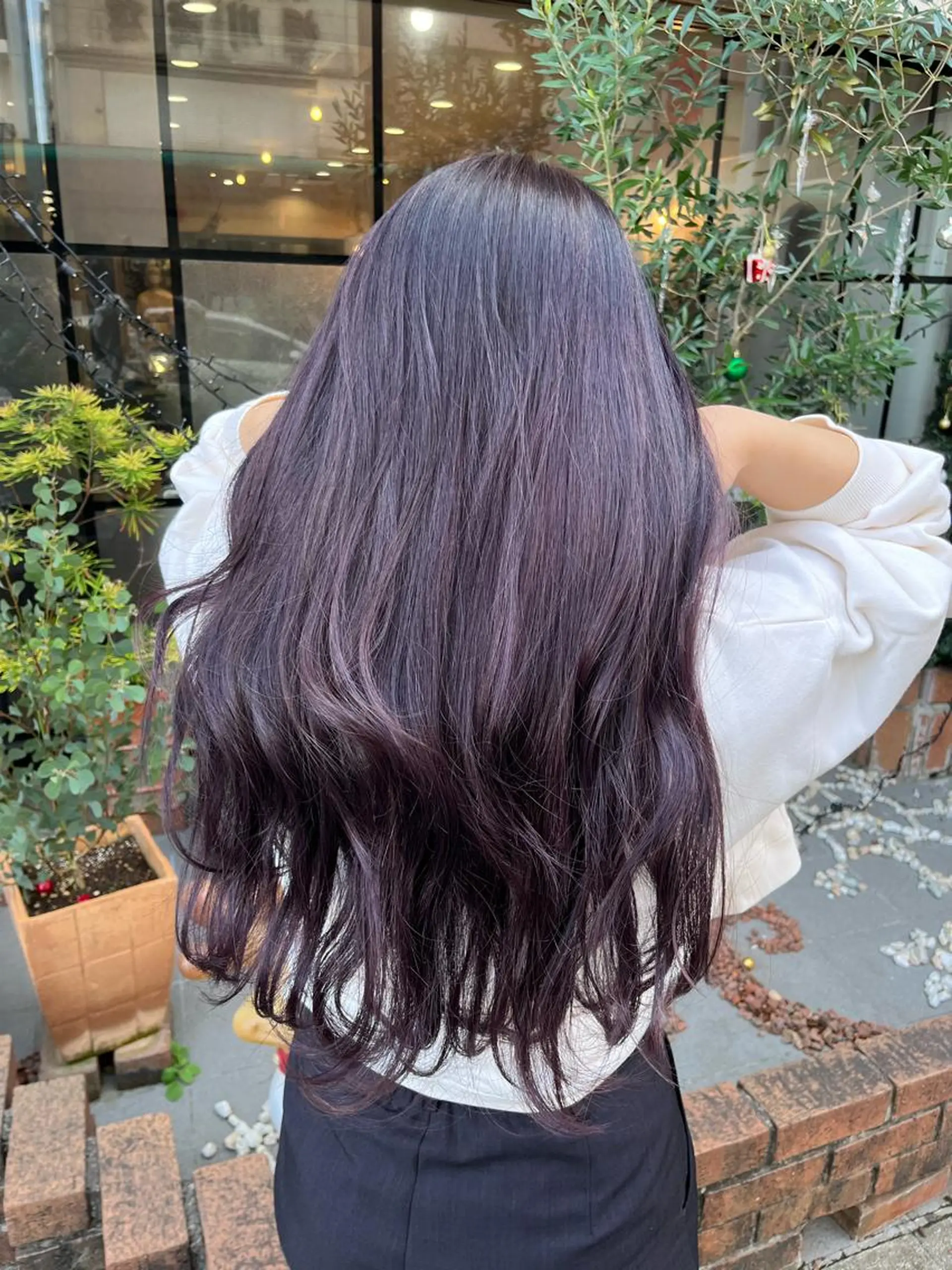 ロング カラー ブリーチ ラベンダーカラー パーマ SHIAN 八王子👼鬼塚さやかのヘアスタイル