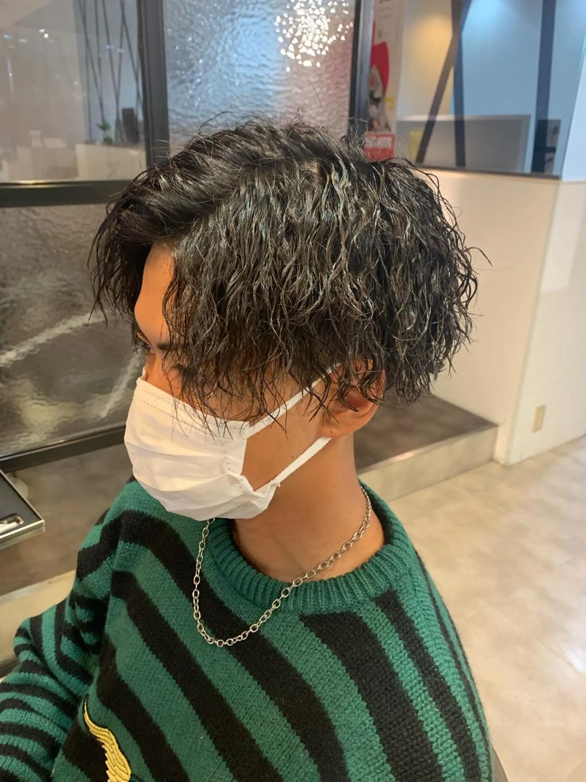 ミディアム メンズ メンズパーマ/難波/ 心斎橋　室園亮佑のヘアスタイル