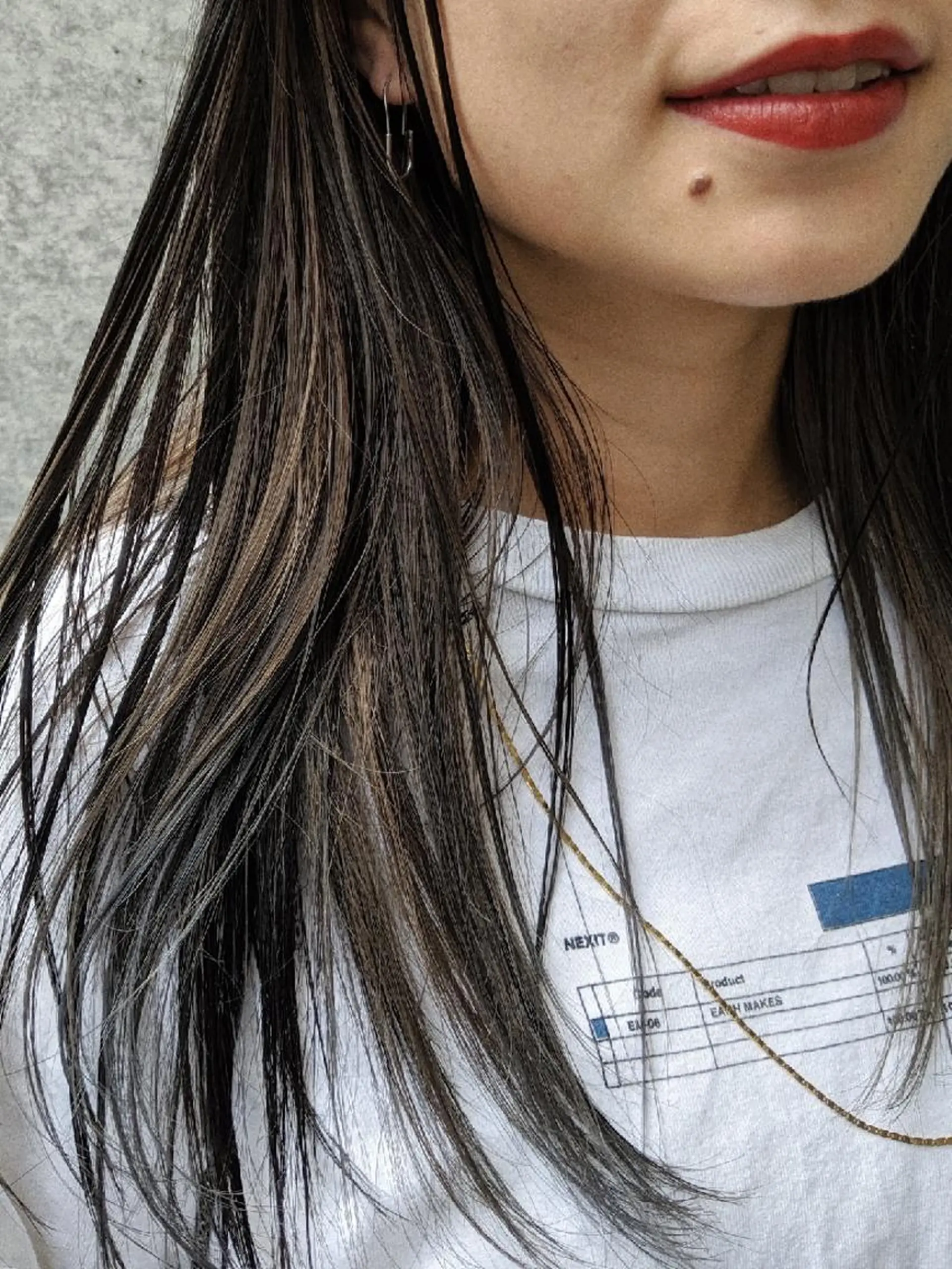 セミロング カラー ヘアアレンジ ハイライトカラー ハイライト カット ヘアカラー トリートメント 南堀江 möwen ( メーヴェ )所属・mowen RUIのヘアスタイル