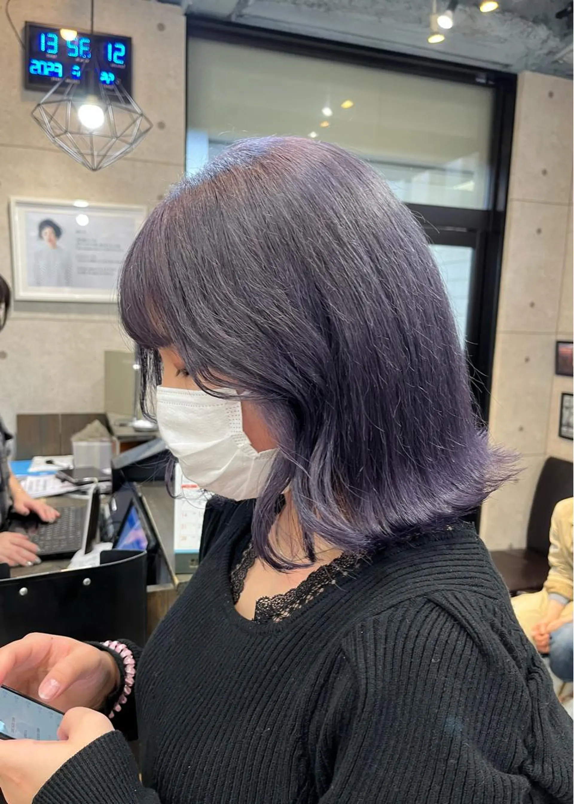 ミディアム カラー ブルーカラー ブルーラベンダー ラベンダーカラー 🌀メンズパーマ🌀 中島 日菜のヘアスタイル