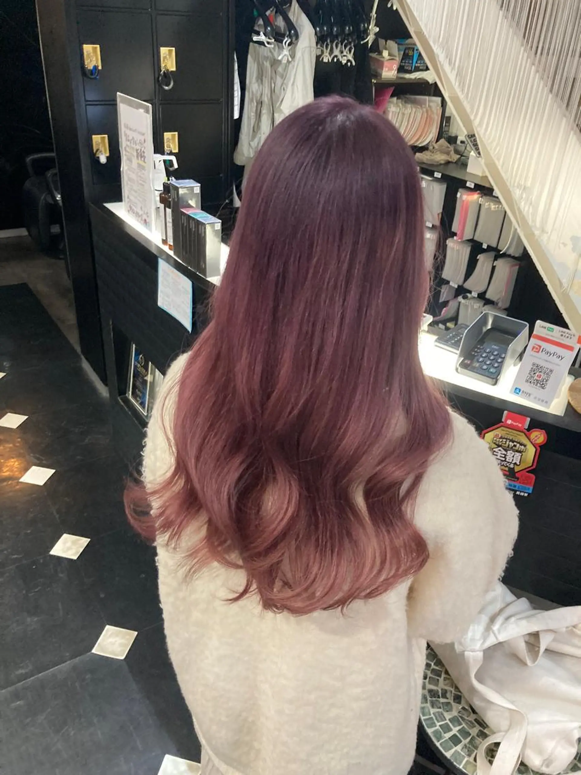 ロング カラー ブリーチ グラデーションカラー ピンクカラー mizu kiのヘアスタイル