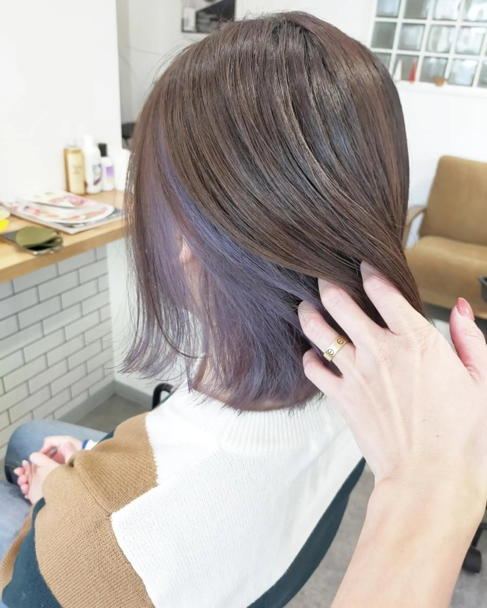 ミディアム カラー ラベンダーカラー JIL BLAN 京都所属・RU RIのヘアスタイル