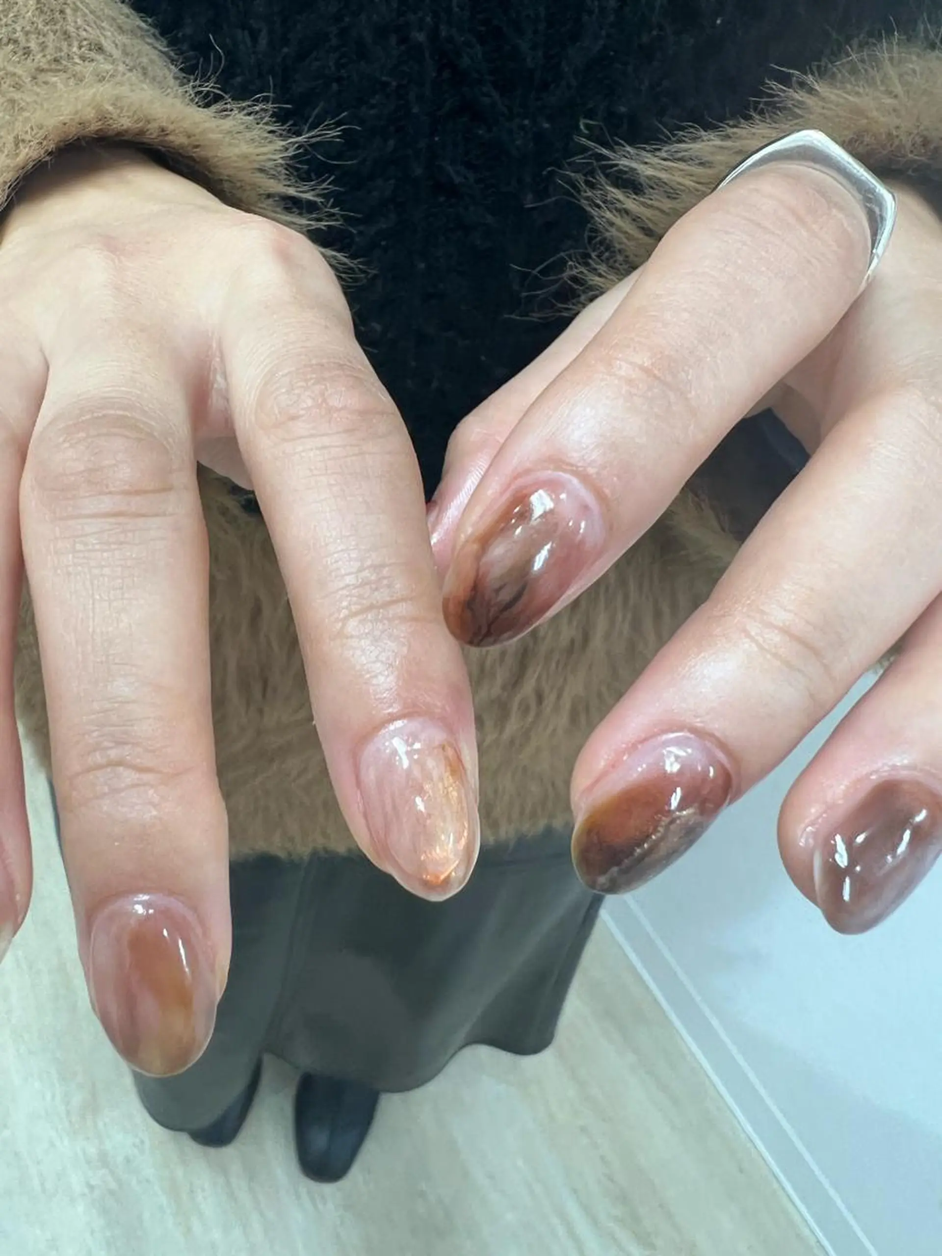 ネイル ブラウン ヘアメイクネイリスト 💄💅hidemiのネイルデザイン