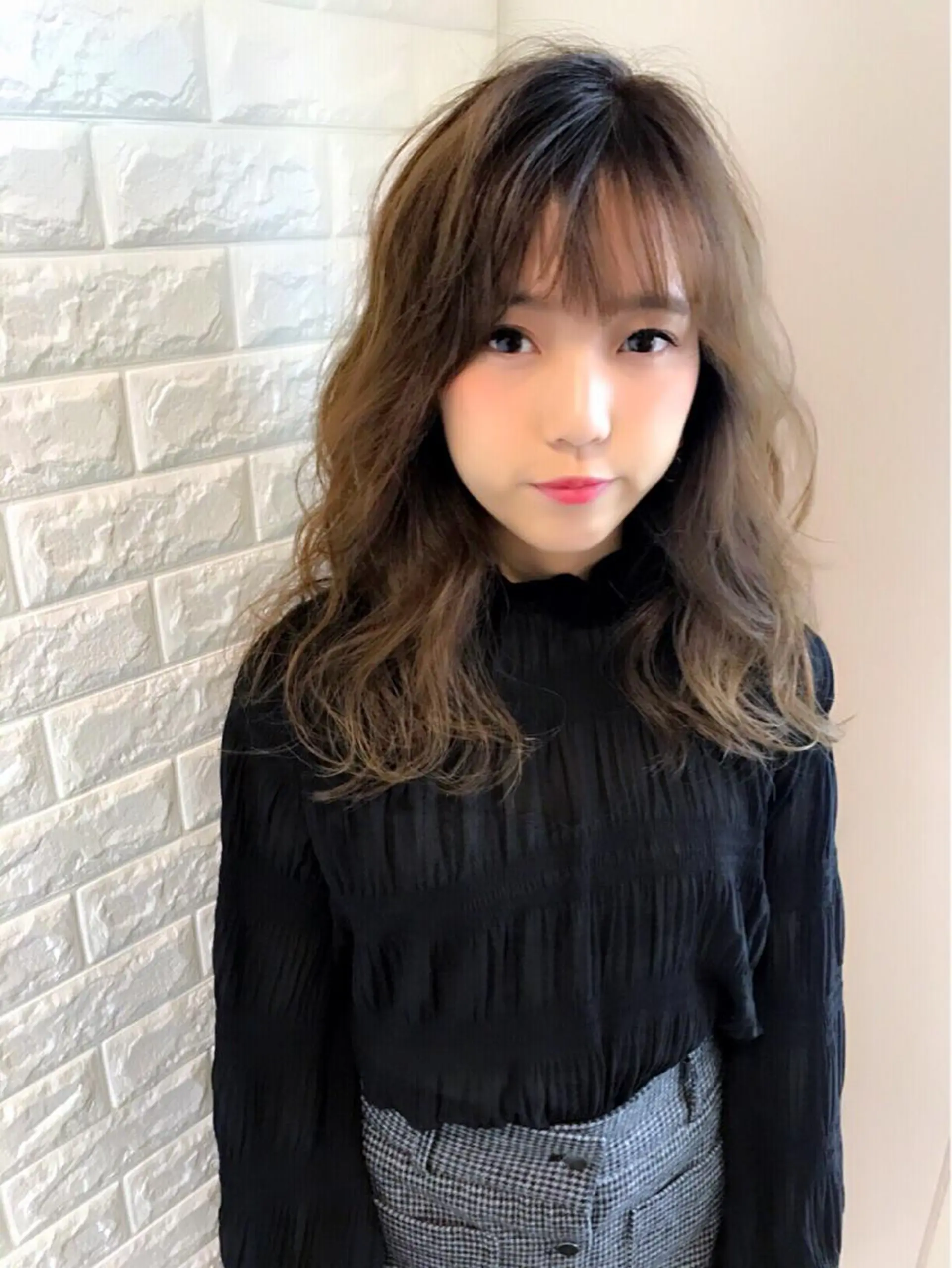 セミロング カラー パーマ ベージュカラー イルミナカラー オリーブベージュ 縮毛矯正/ 髪質改善 /ショート　圍　崇行のヘアスタイル