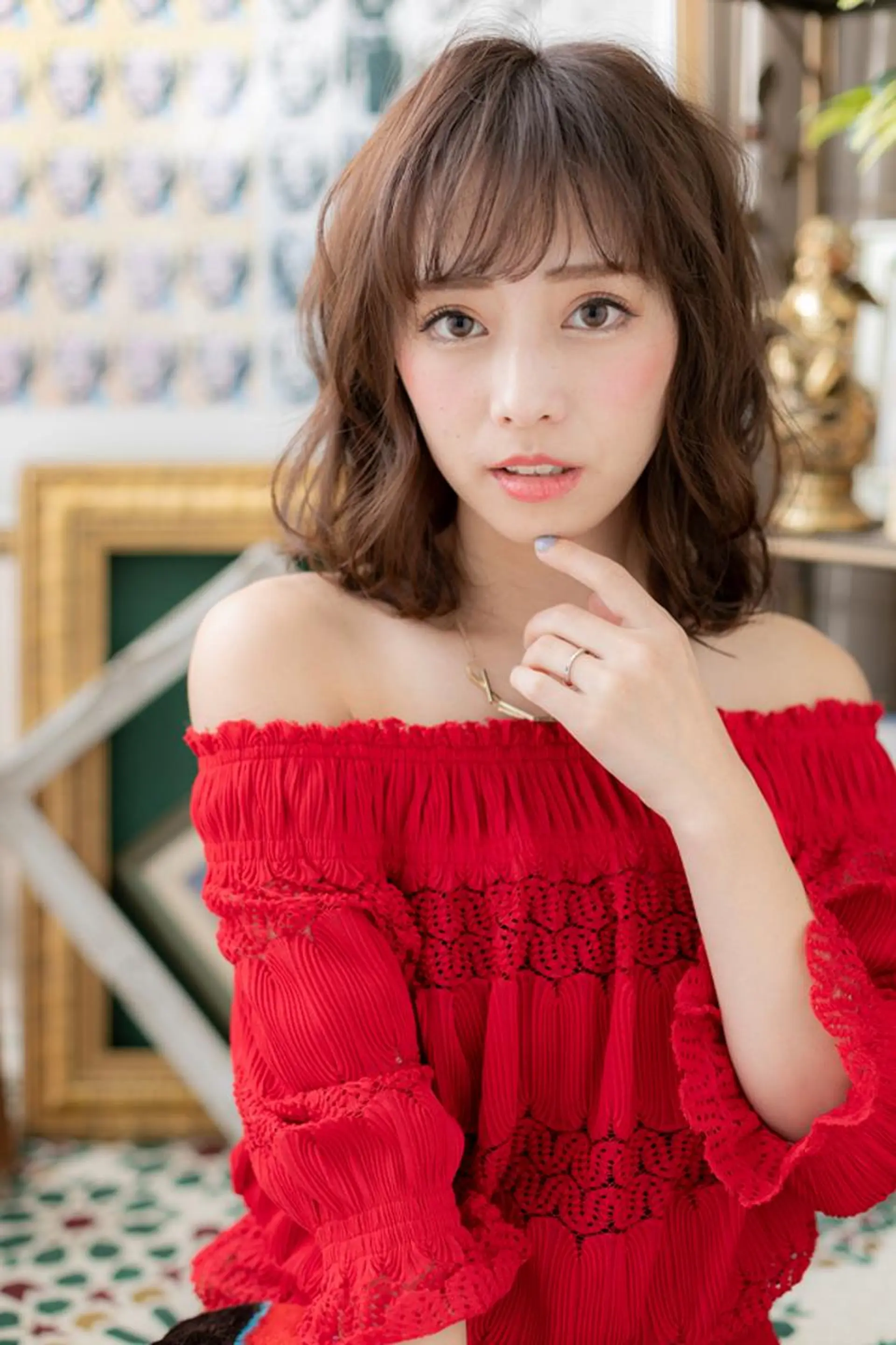 ミディアム カラー パーマ 小顔カット得意🌟 岩渕麻由のヘアスタイル