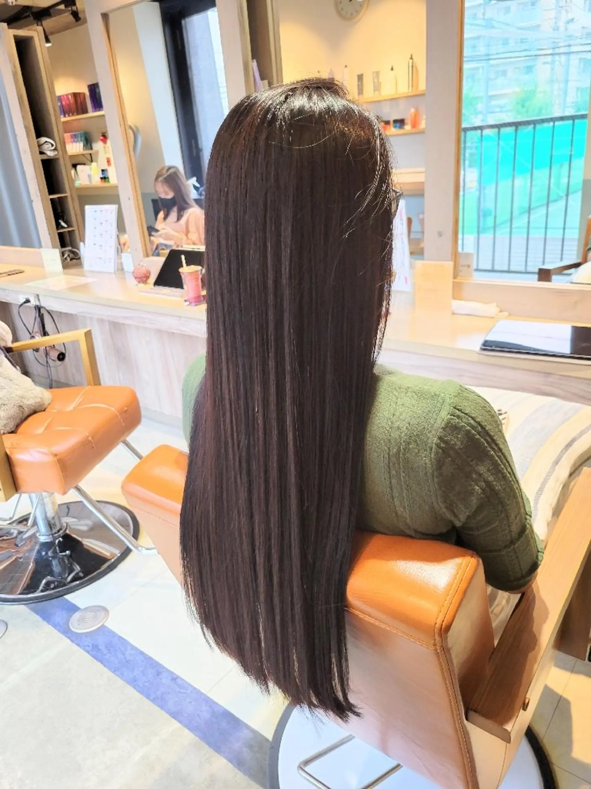 ロング ロング カット 縮毛矯正 トリートメント alushe 岡 陽子のヘアスタイル