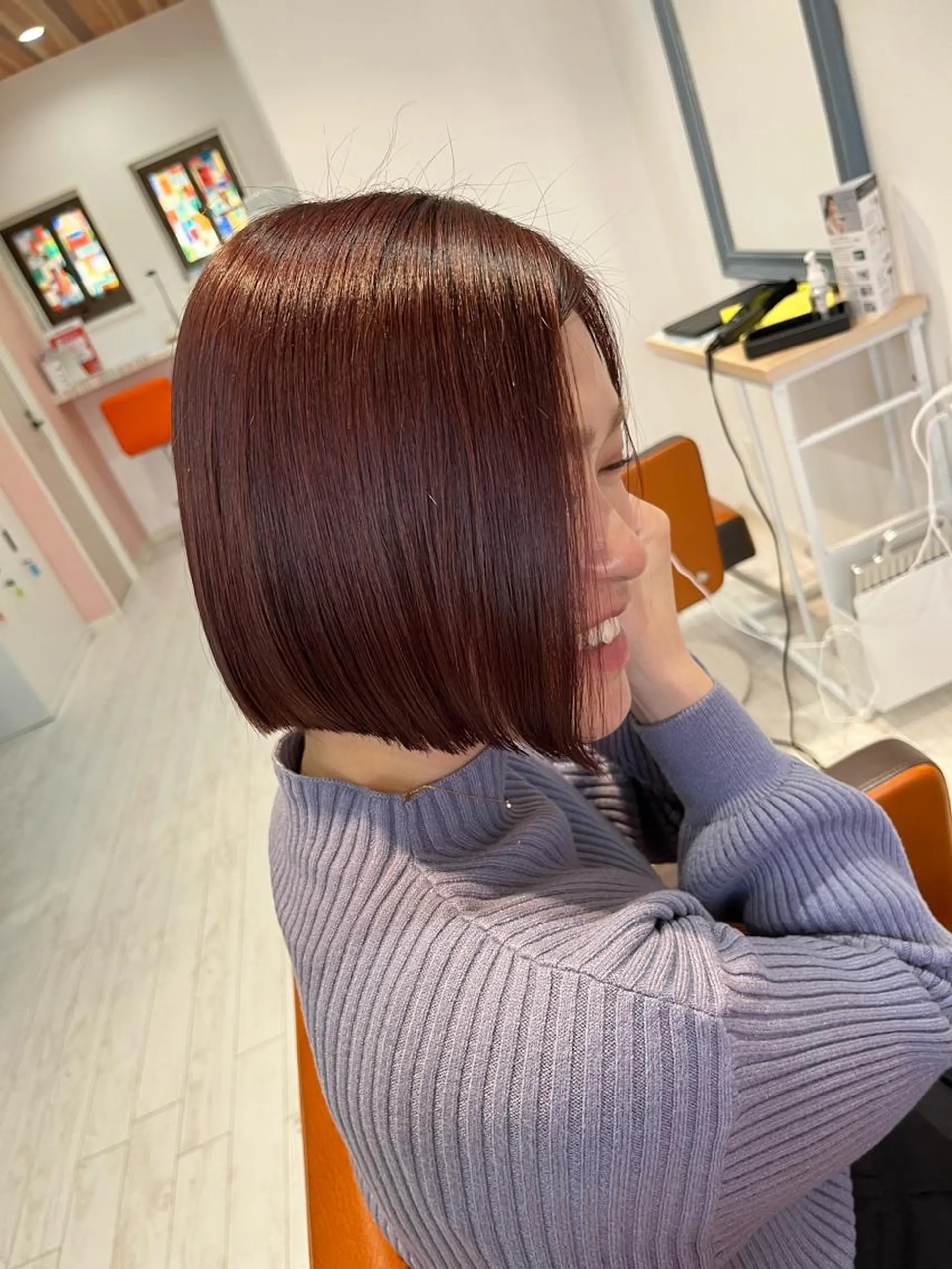 カラー ブリーチ ボルドーカラー ブリーチなしカラー ✨️💎山口 真依💎✨️のヘアスタイル