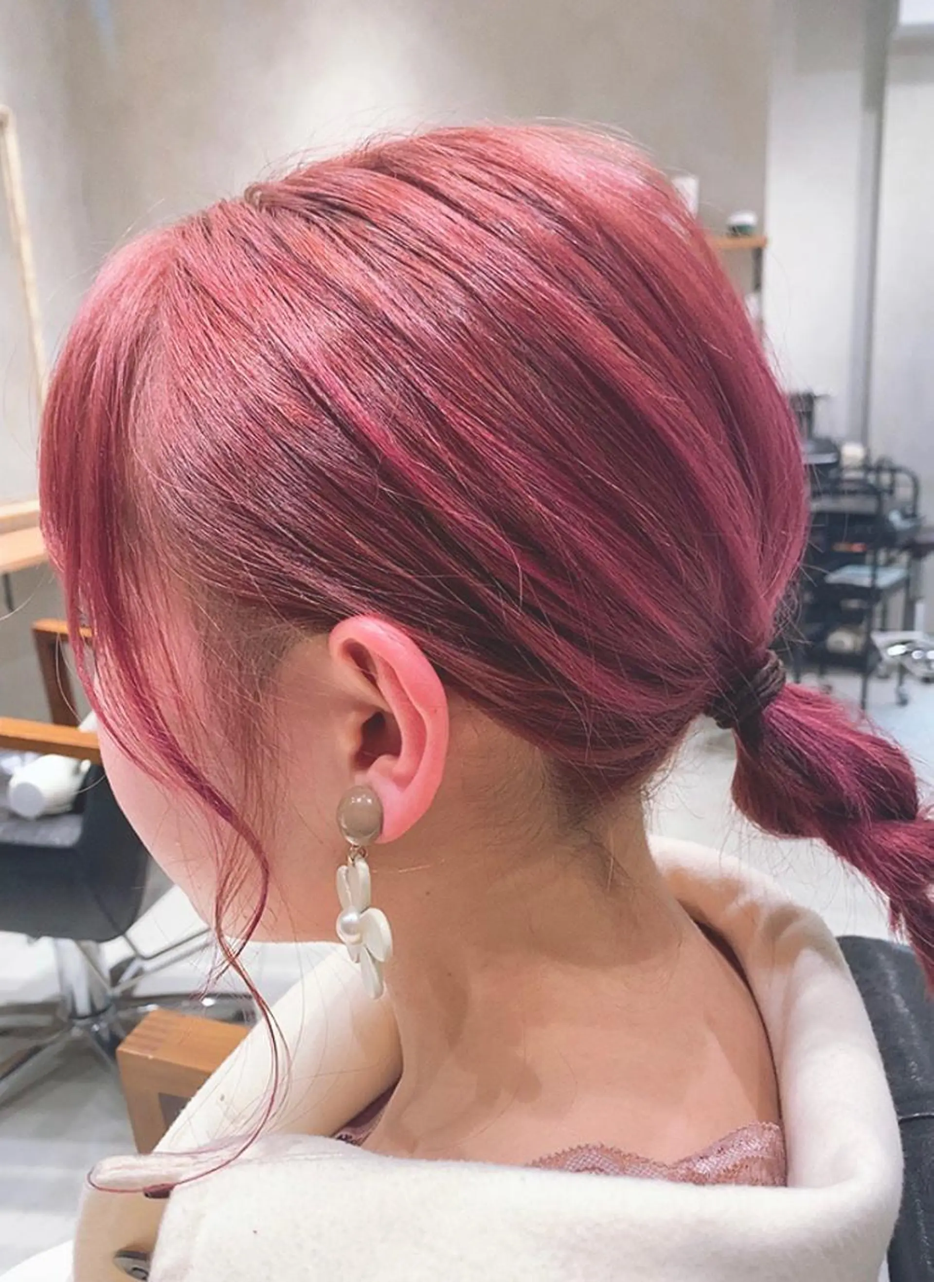 ショート カラー ブリーチ ピンクカラー カット ヘアカラー stylist  ＊ mahoのヘアスタイル