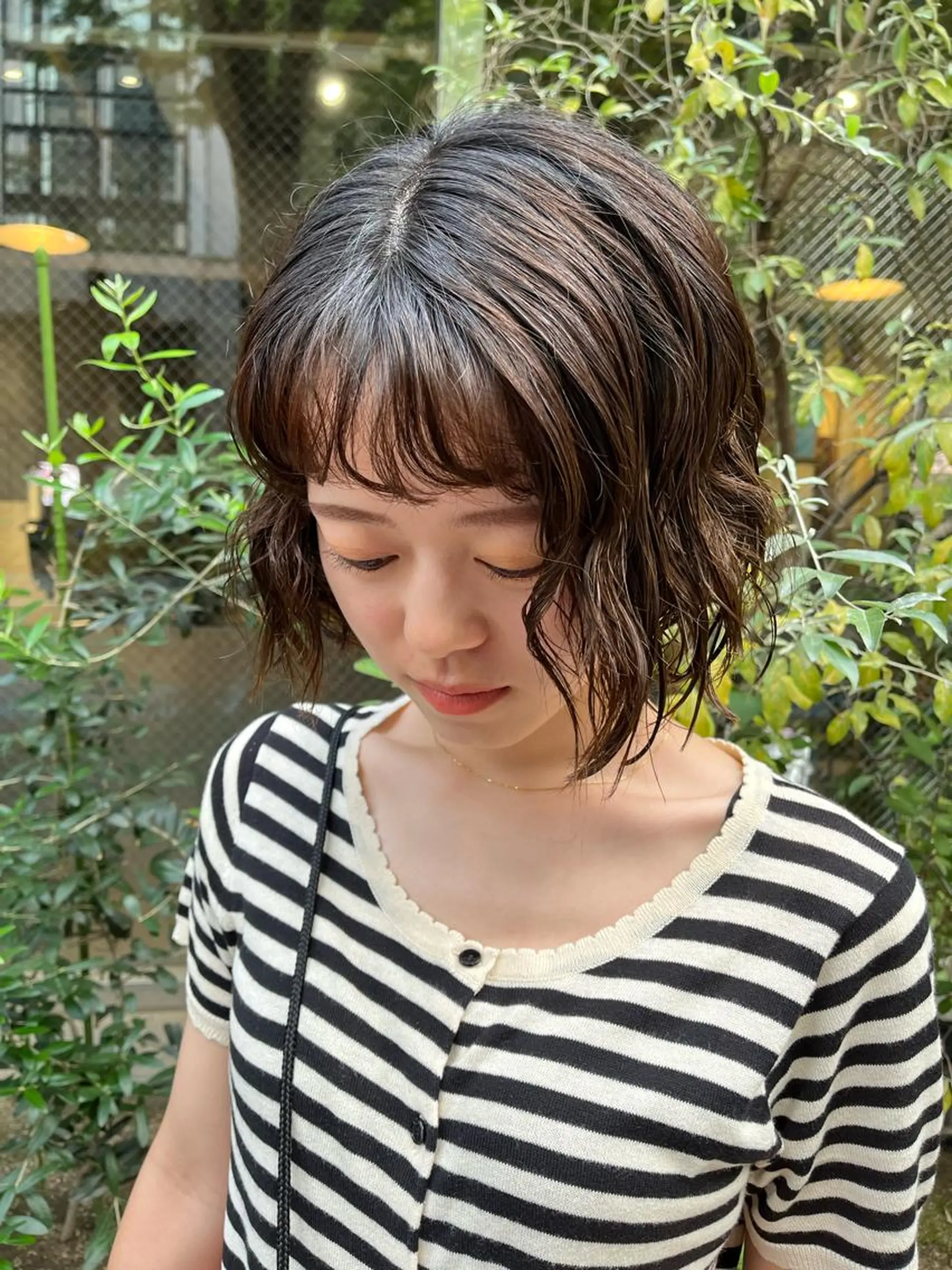 パーマ ボブ えんぐちとも／透明感 カラー／博多ボブのヘアスタイル