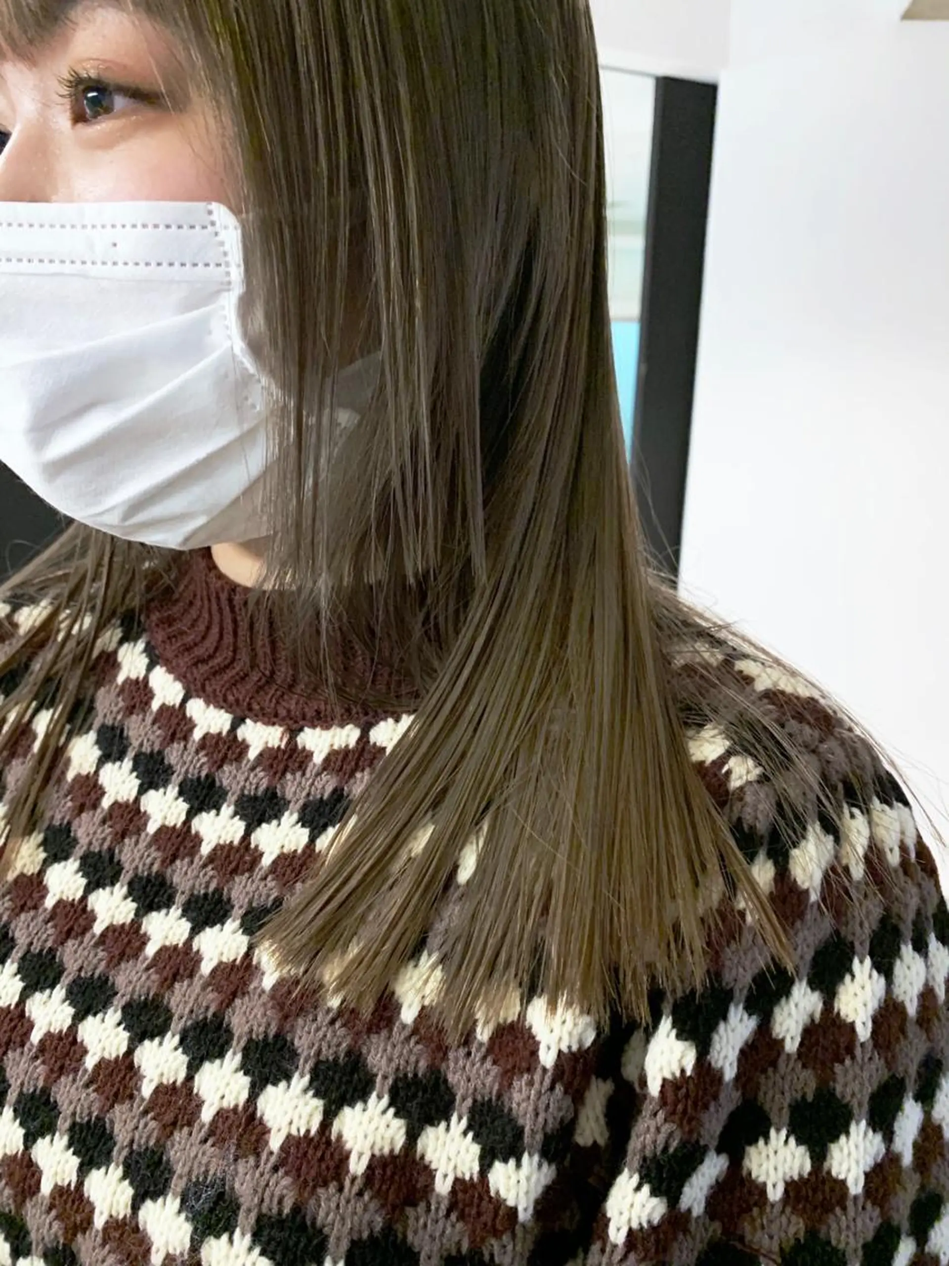 ミディアム カラー カット ヘアカラー トリートメント よしだ とおいのヘアスタイル