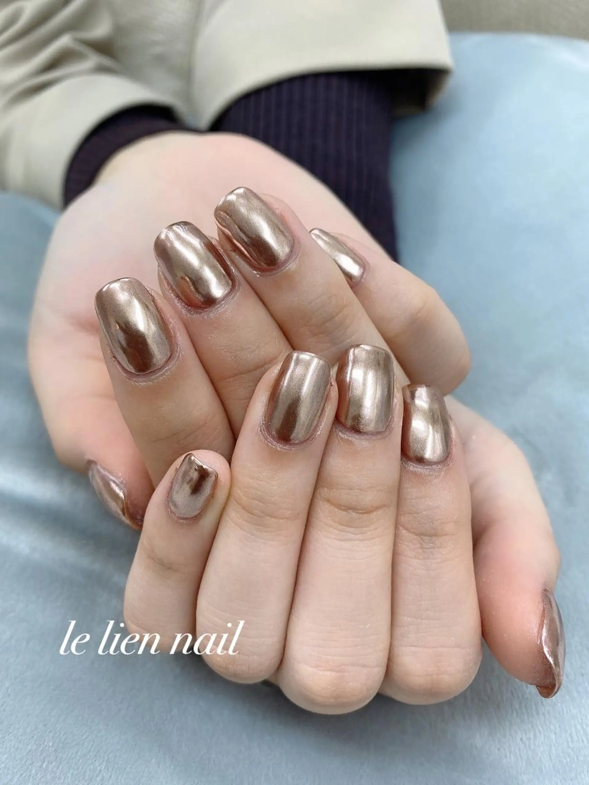 ネイル ミラーネイル ワンカラーネイル ハンドネイル le lien nailのネイルデザイン